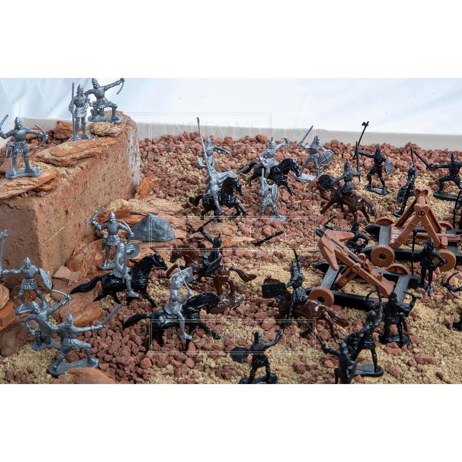 Juego de figuras de ejército medieval Yichuan 47 piezas