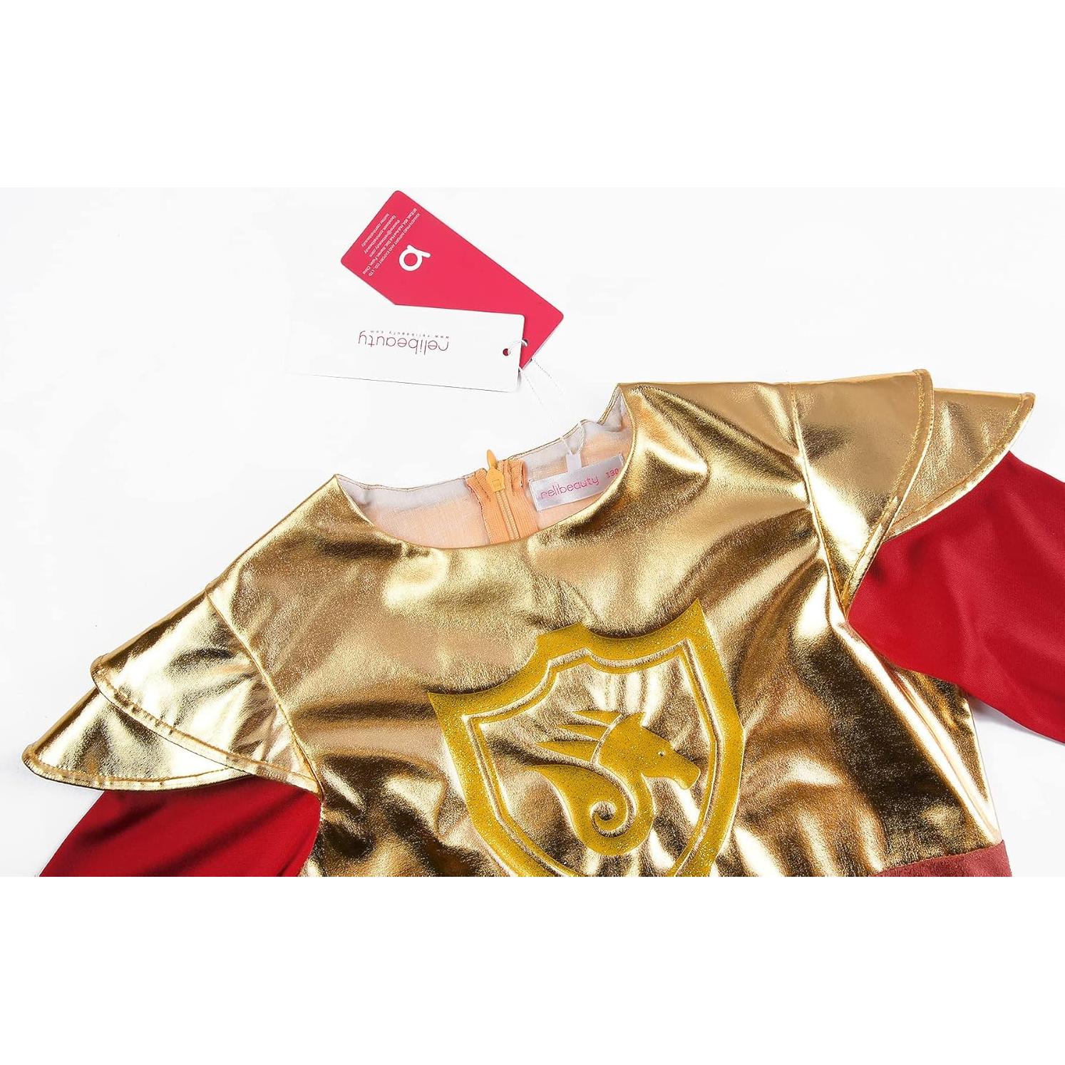 Disfraz de Soldado Romano ReliBeauty para Niños con Casco y Capa