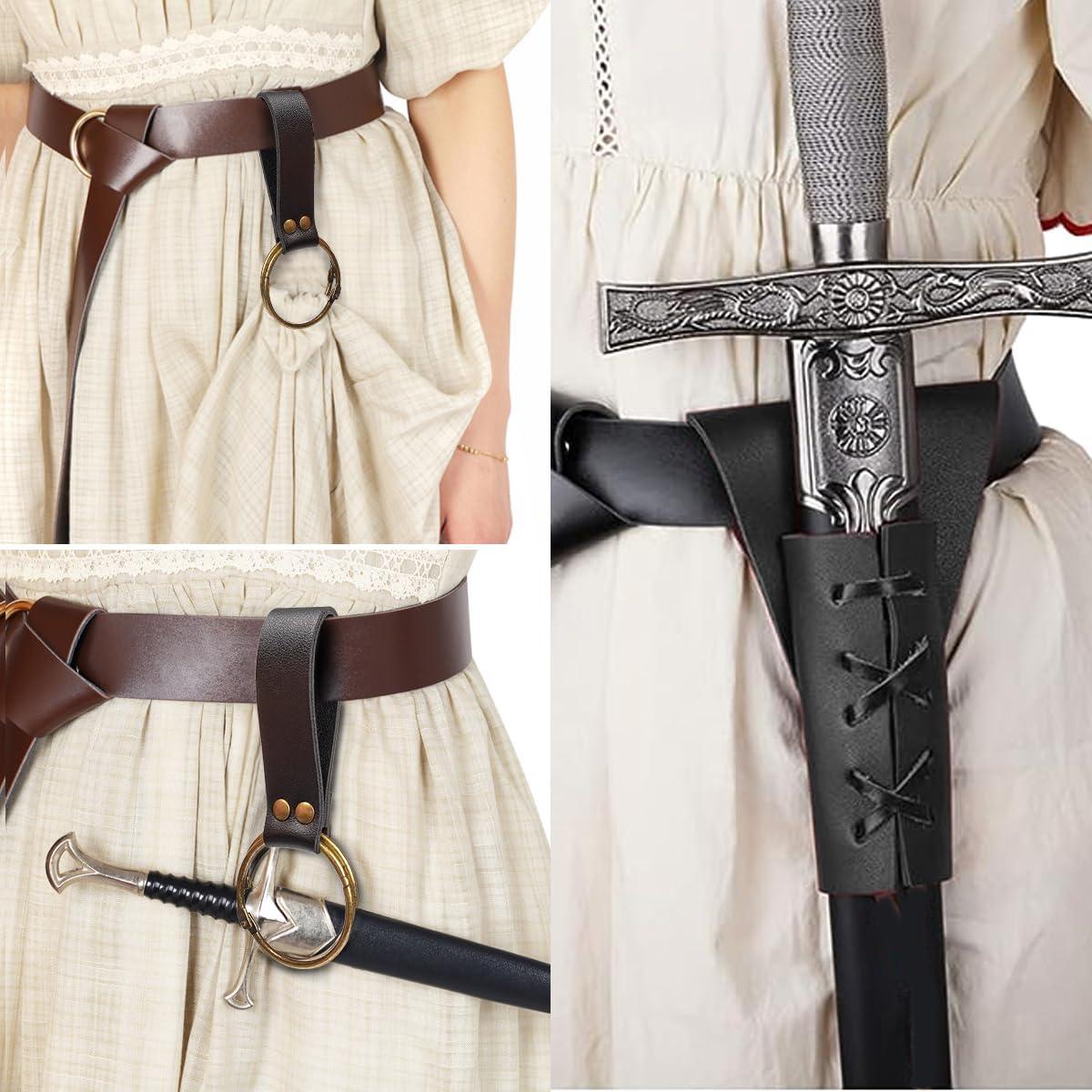 Soporte de Espada Medieval SUMGOGO con Cinturón Ajustable Negro