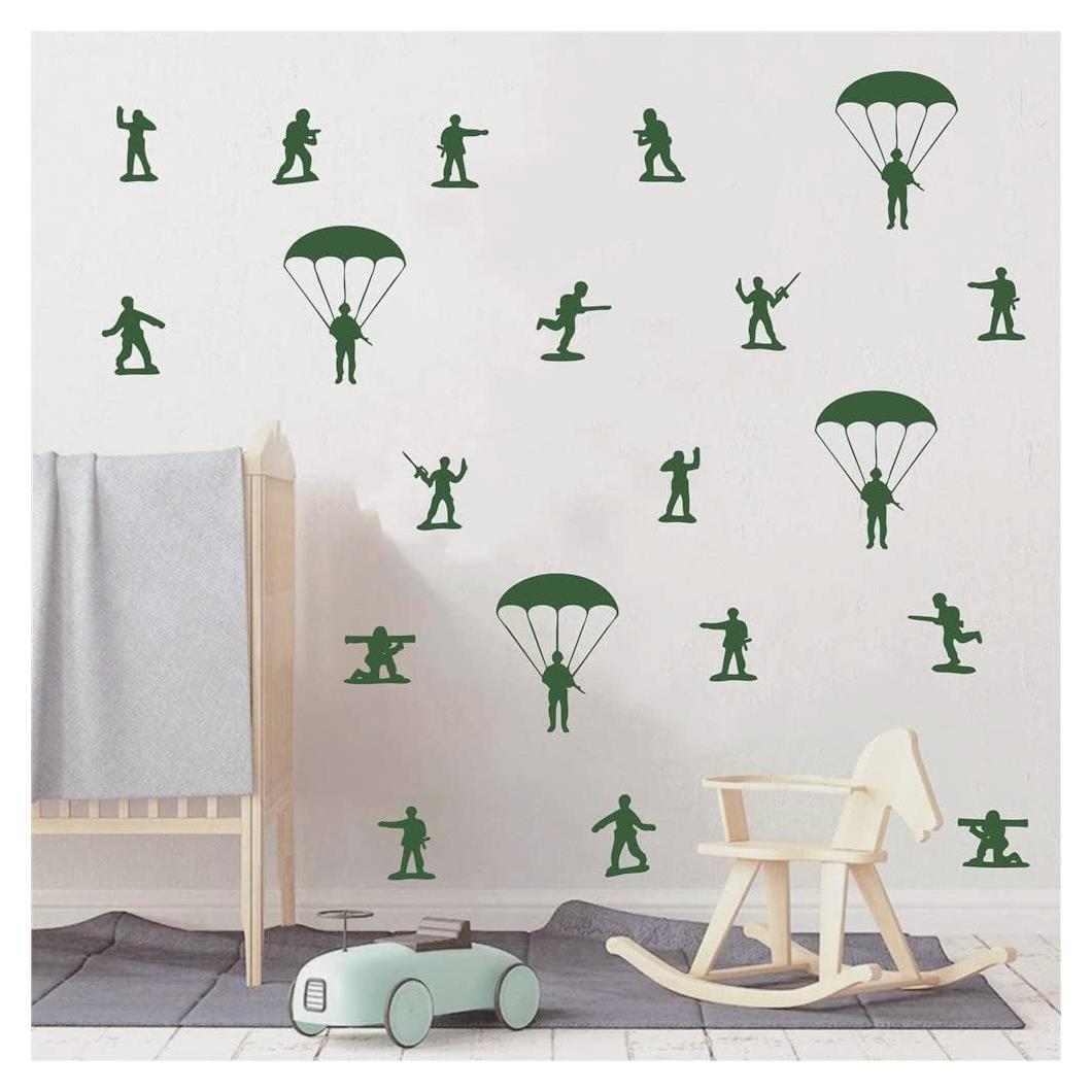 Adhesivos de Pared para Niños UILMNIY 20 Piezas Verde Militar