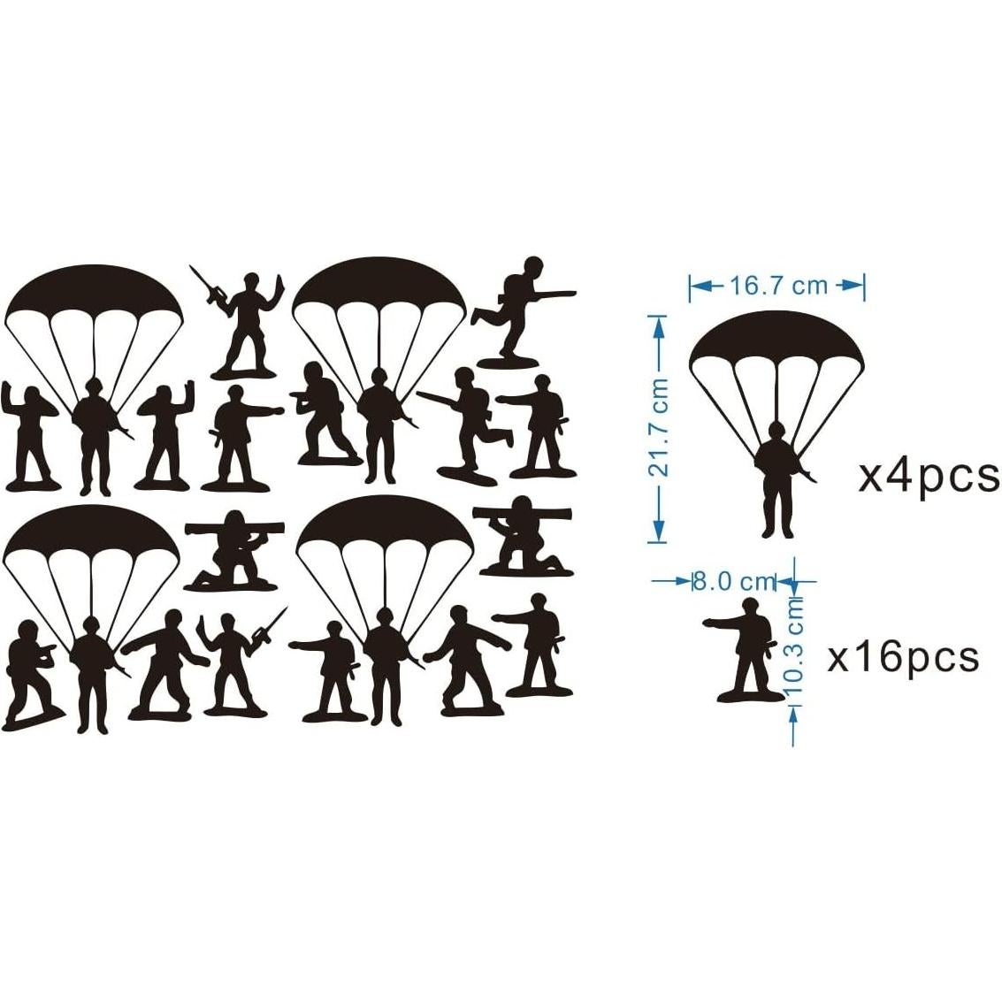 Adhesivos de Pared para Niños UILMNIY 20 Piezas Verde Militar