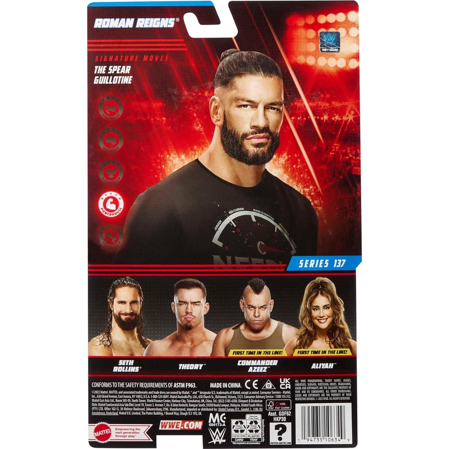 Figura de Acción WWE Mattel Roman Reigns 15.24 cm 10 Puntos Articulación