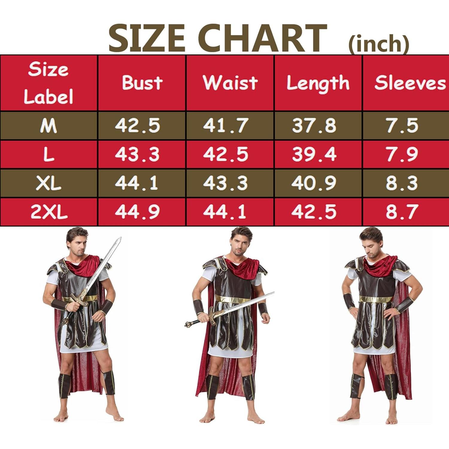 Disfraz de Gladiador Romano para Hombre X-Grande Colorido