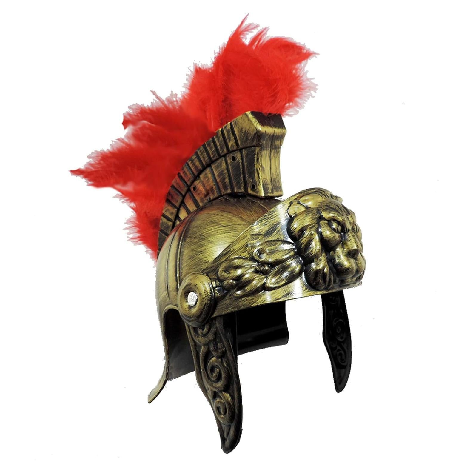 Casco Guerrero Romano Trojano con Cresta Roja - Adulto