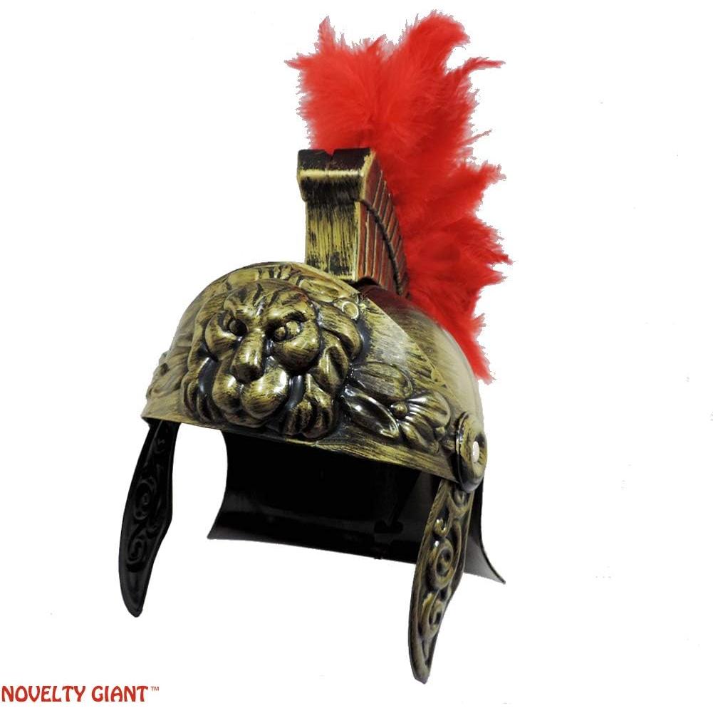 Casco Guerrero Romano Trojano con Cresta Roja - Adulto