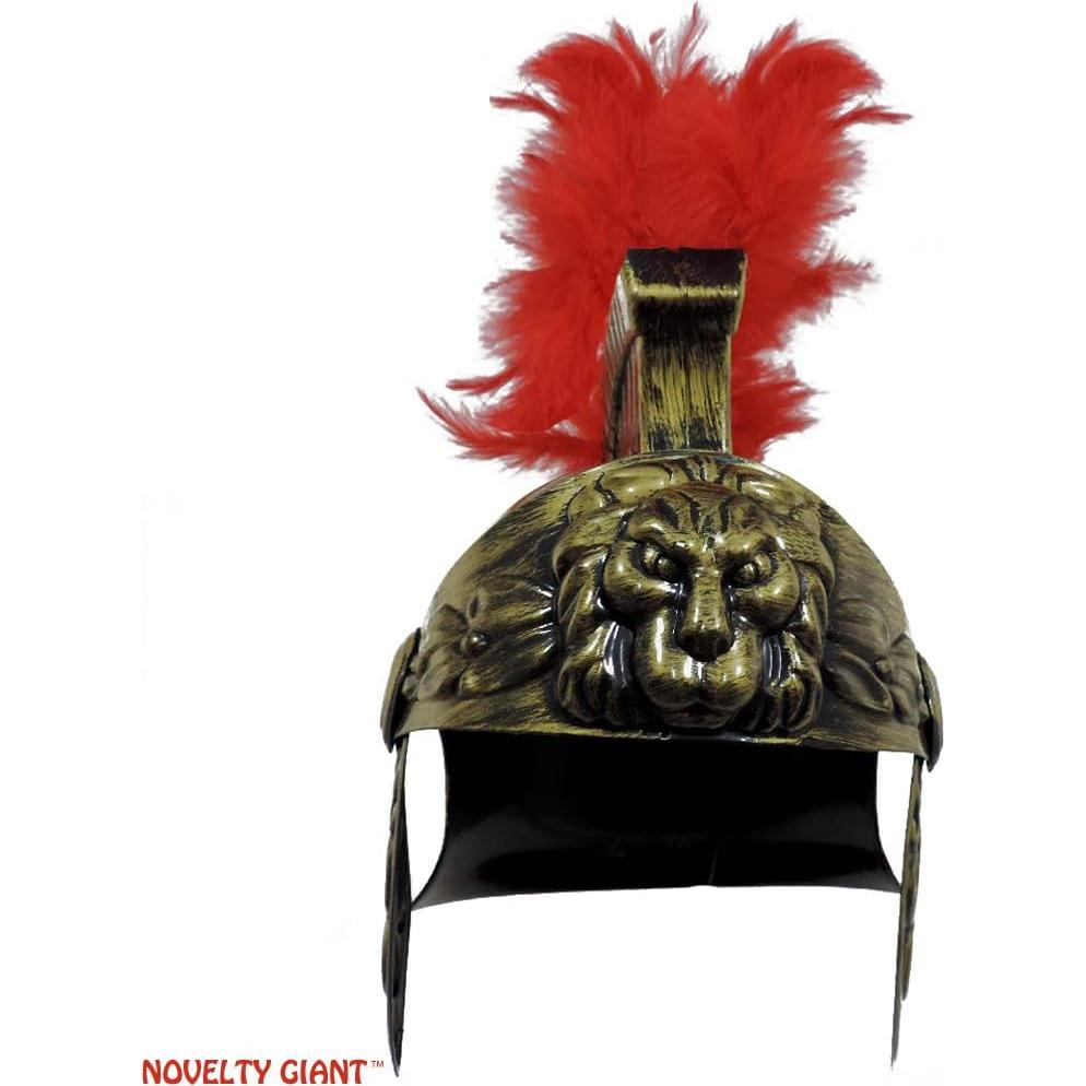 Casco Guerrero Romano Trojano con Cresta Roja - Adulto