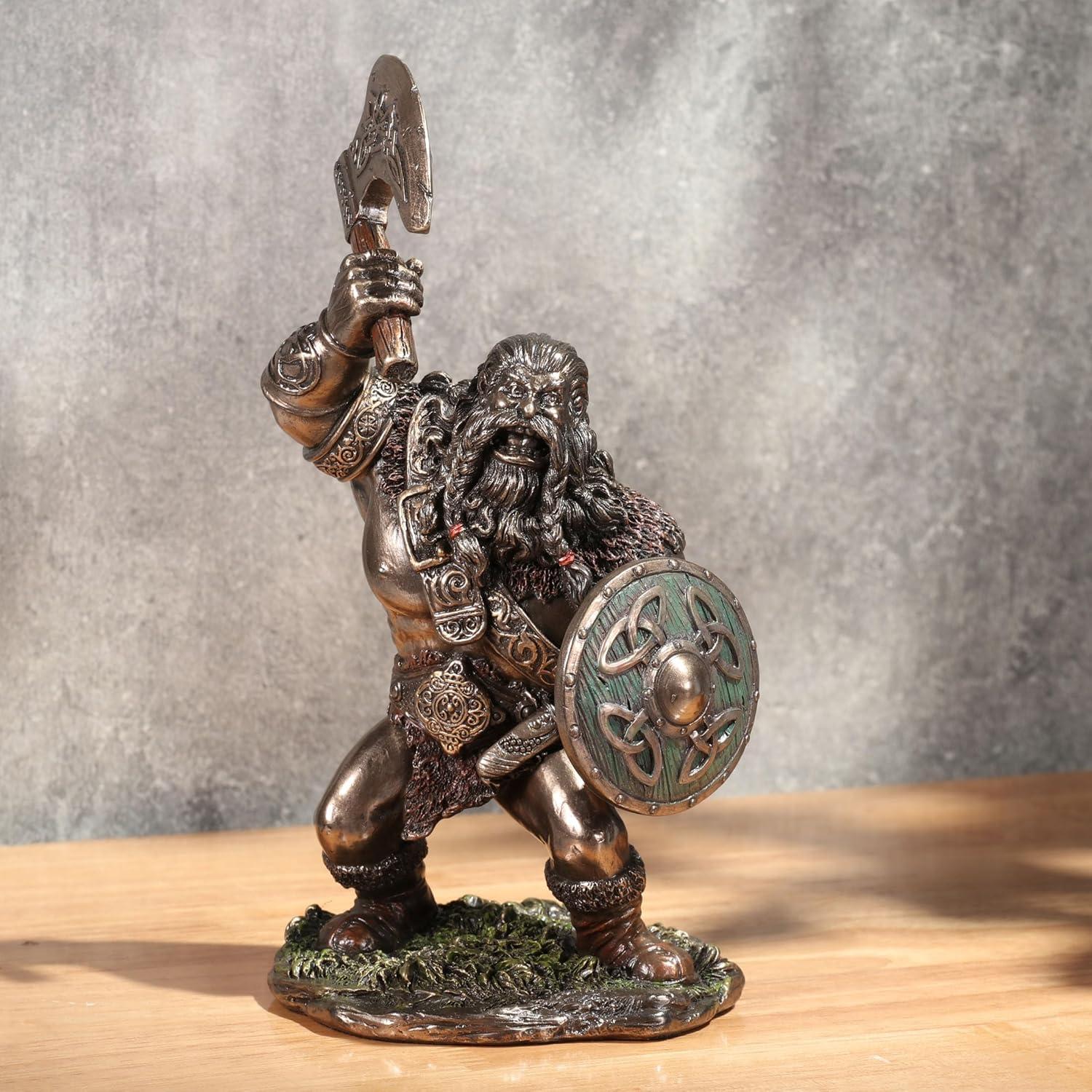 Figurita Coleccionable Guerrero Vikingo Veronese 18.4 cm Bronce Frío