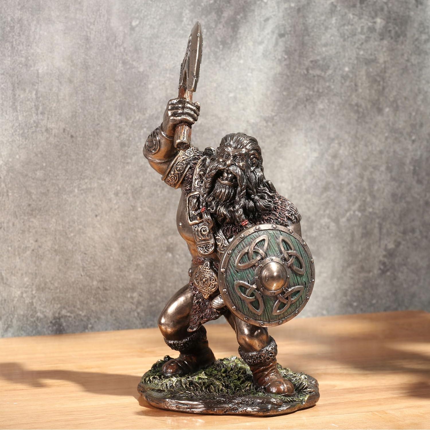 Figurita Coleccionable Guerrero Vikingo Veronese 18.4 cm Bronce Frío