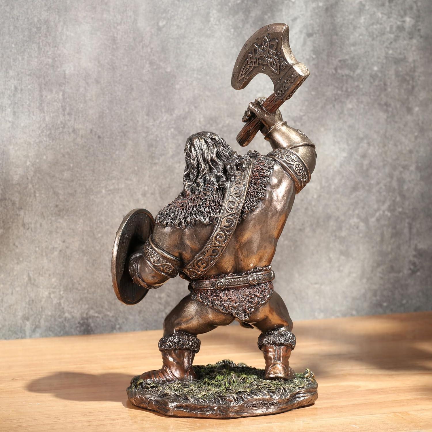 Figurita Coleccionable Guerrero Vikingo Veronese 18.4 cm Bronce Frío