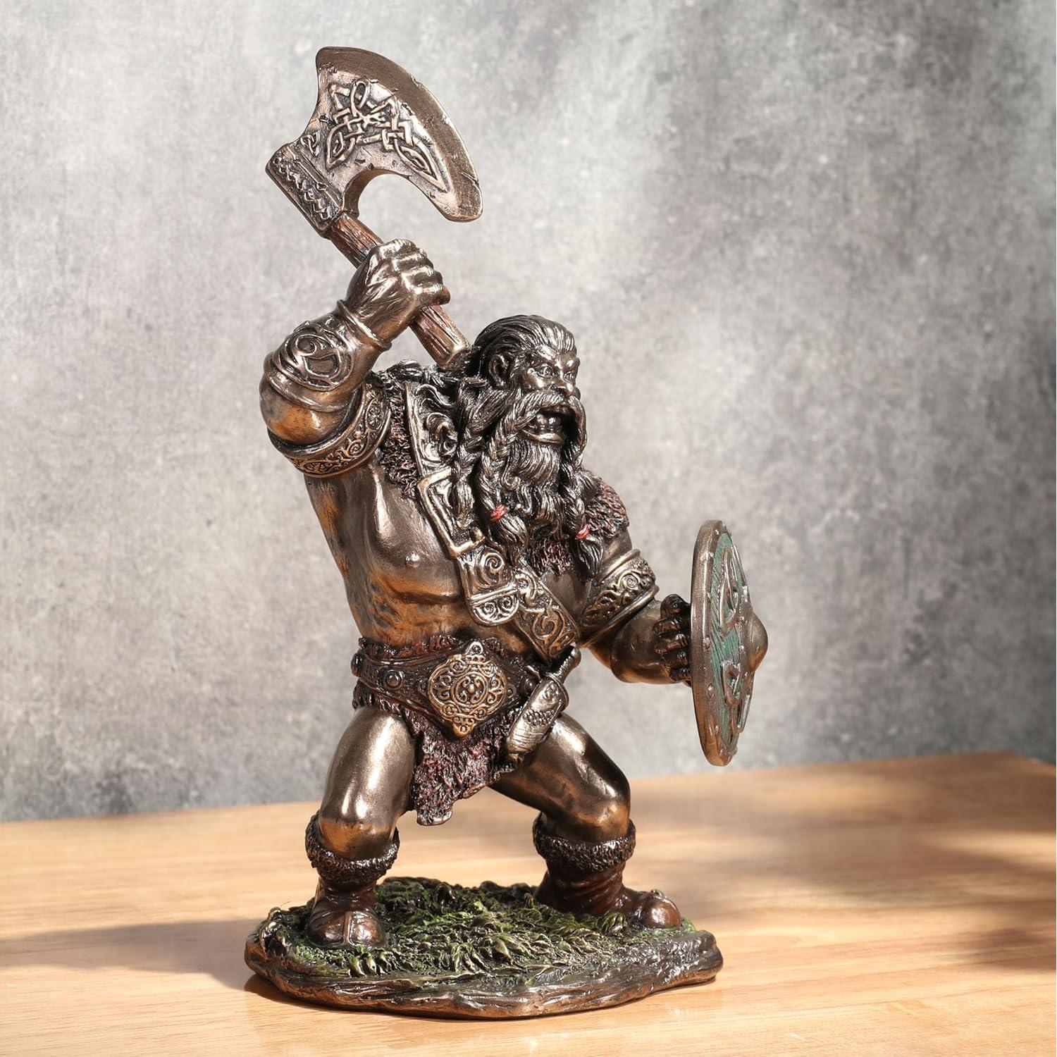 Figurita Coleccionable Guerrero Vikingo Veronese 18.4 cm Bronce Frío