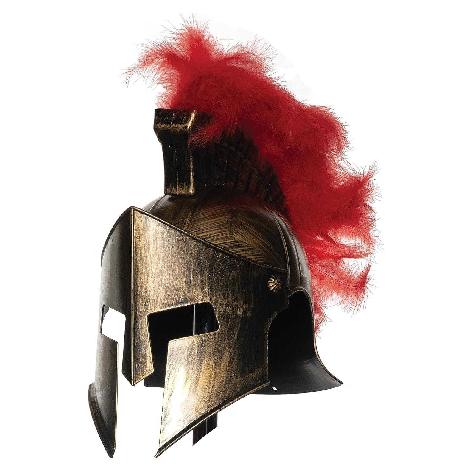Casco de Gladiador Romano Underwraps para Adultos con Plumas