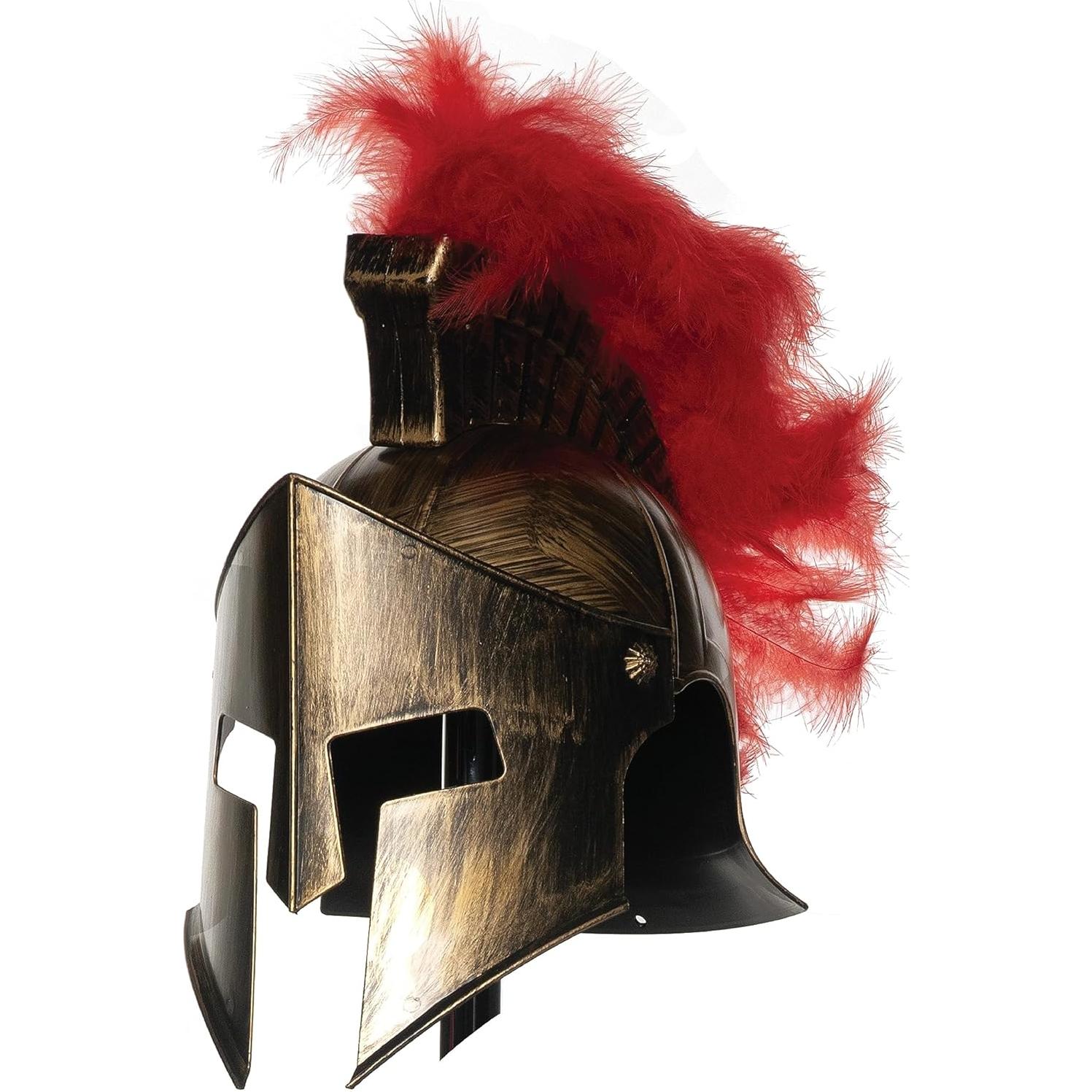 Casco de Gladiador Romano Underwraps para Adultos con Plumas
