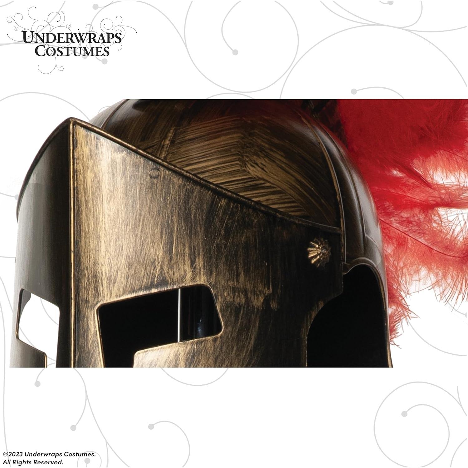 Casco de Gladiador Romano Underwraps para Adultos con Plumas