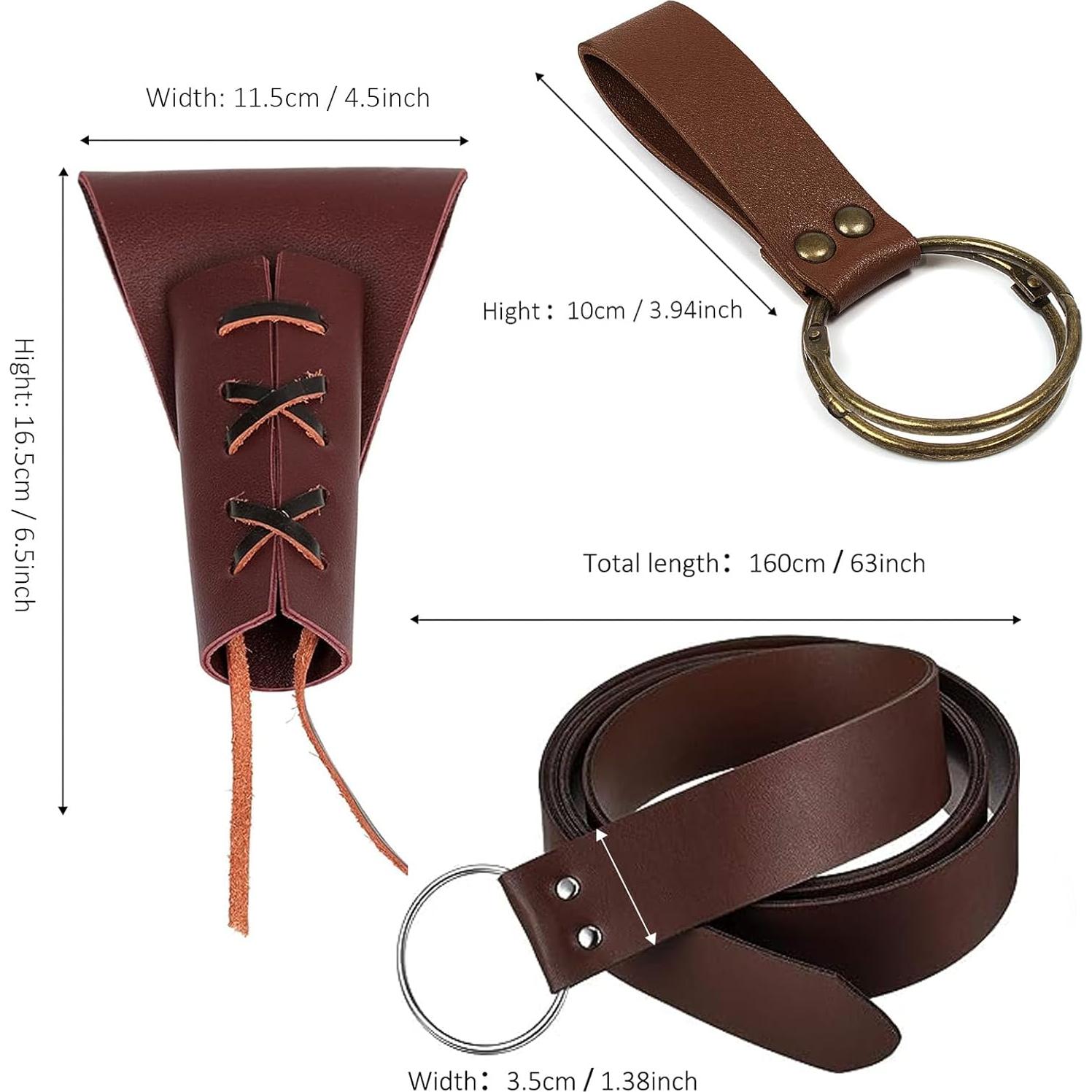 Funda de Espada Medieval y Cinturón de Cuero SUMGOGO - Ajustable