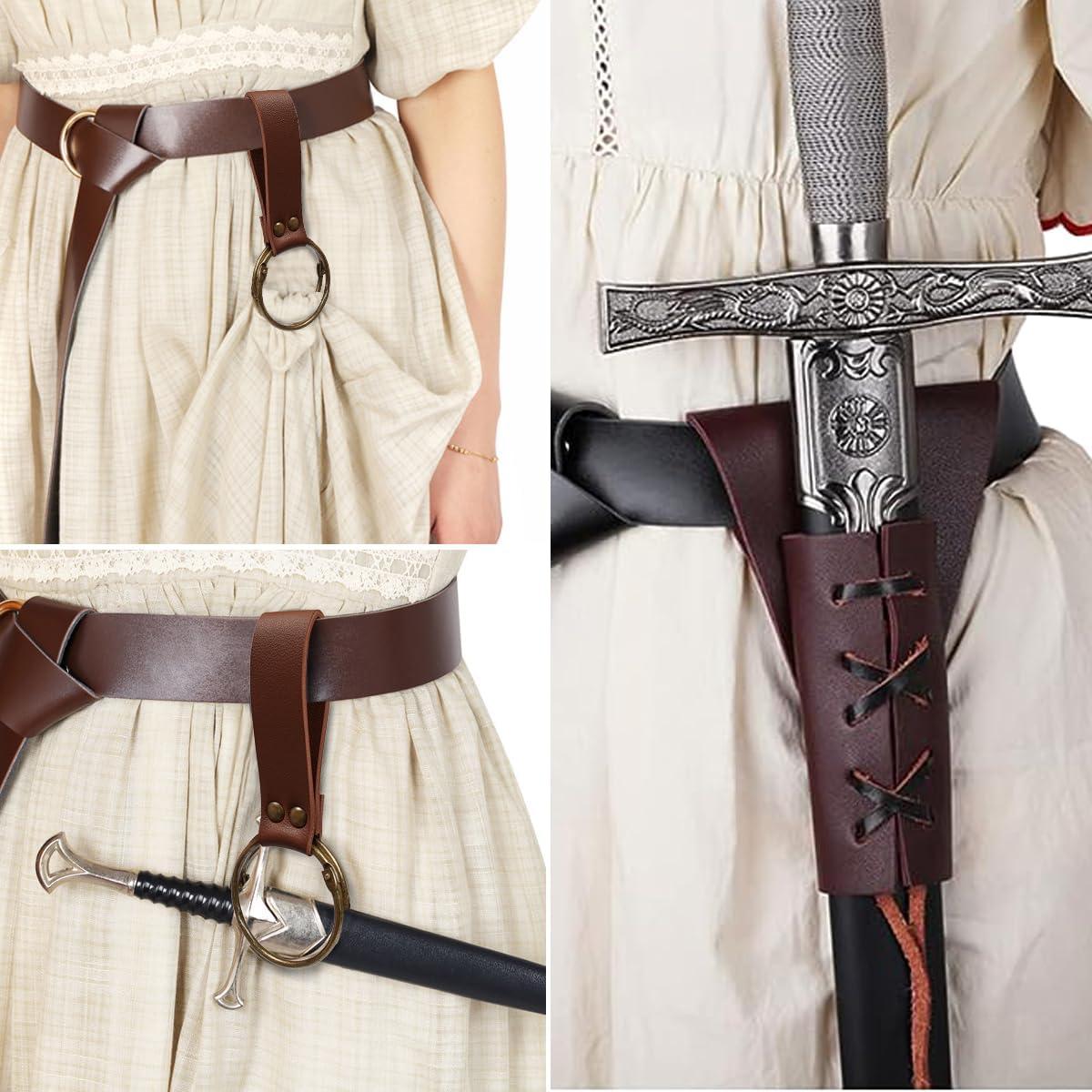 Funda de Espada Medieval y Cinturón de Cuero SUMGOGO - Ajustable