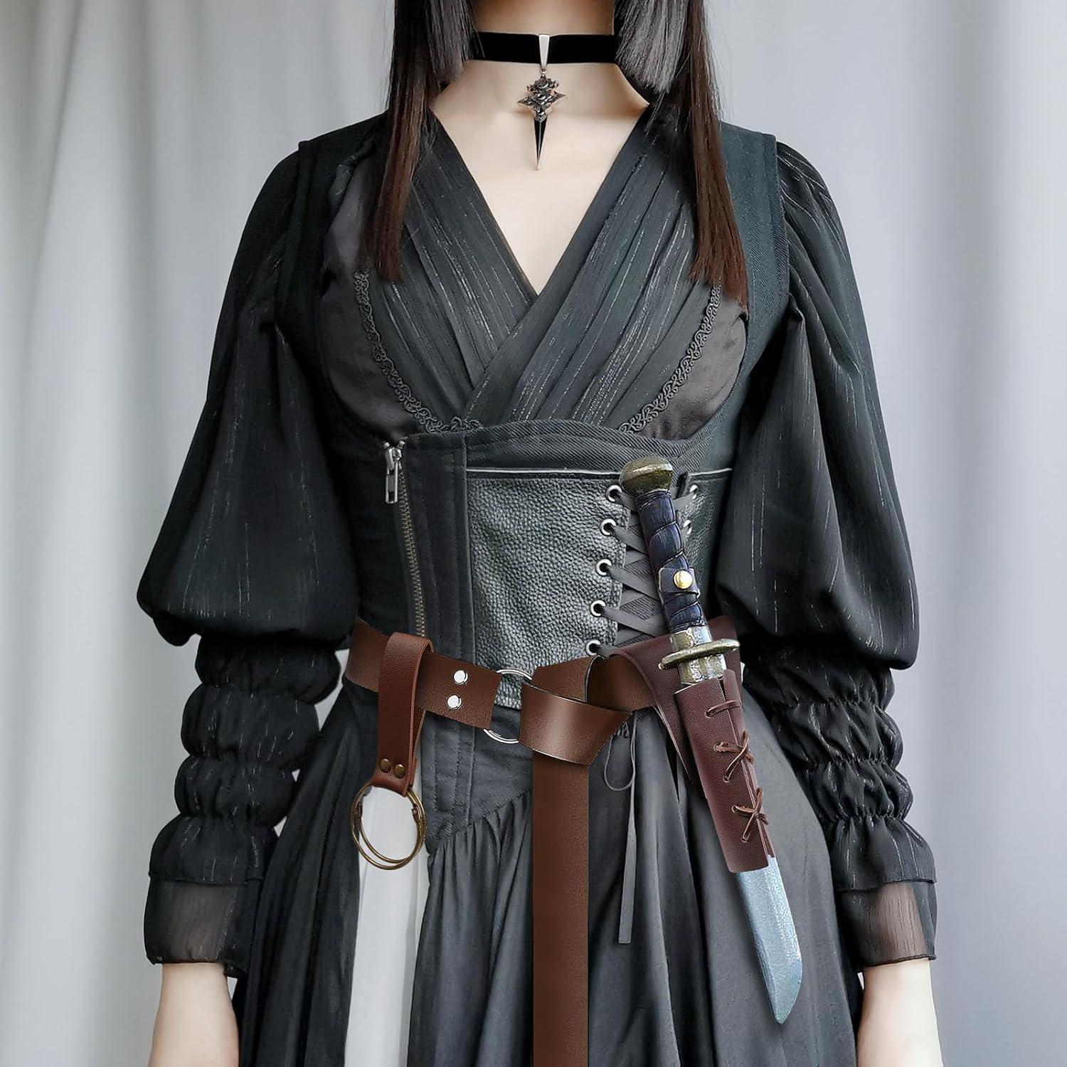 Funda de Espada Medieval y Cinturón de Cuero SUMGOGO - Ajustable