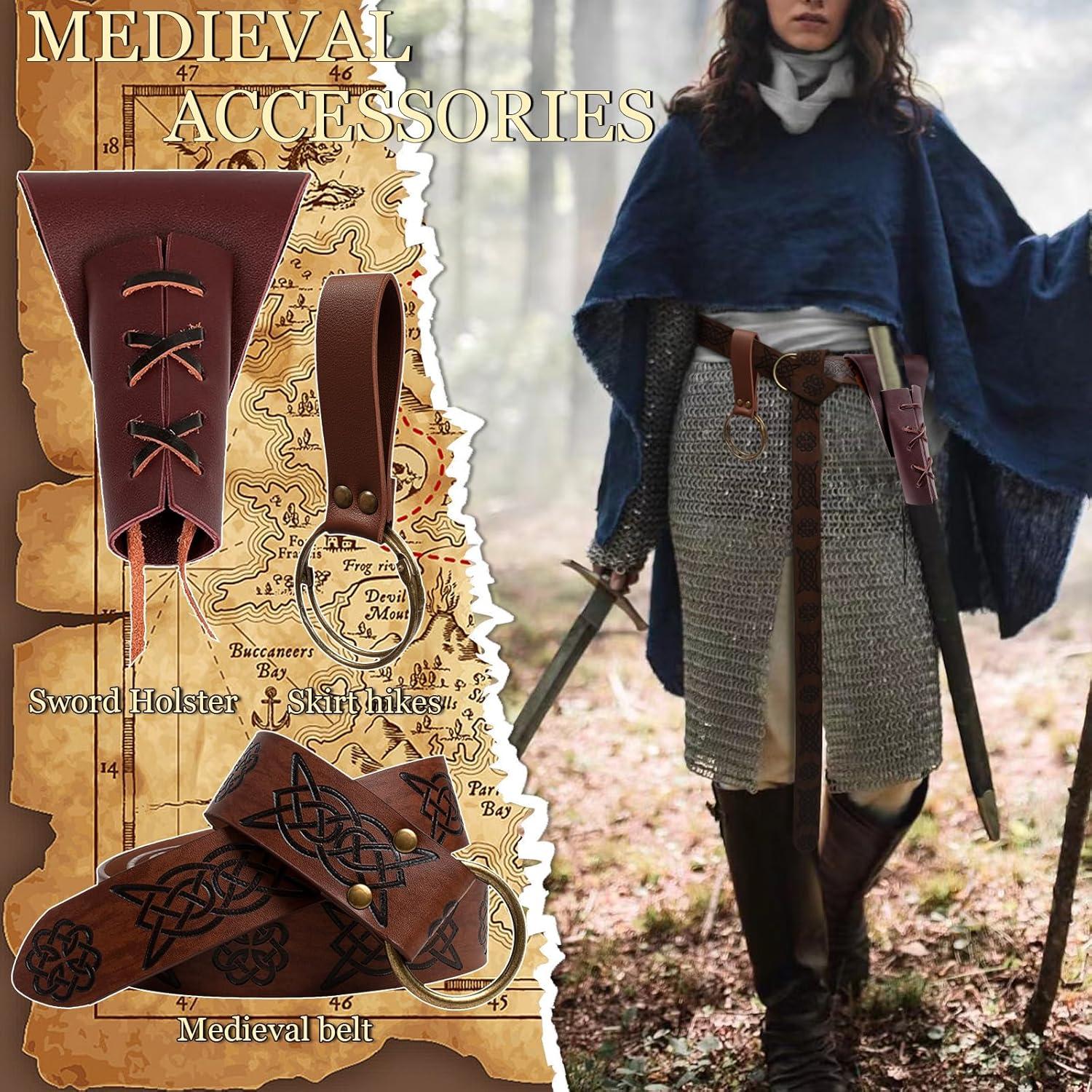 Funda de Espada Medieval y Cinturón de Cuero SUMGOGO - Ajustable
