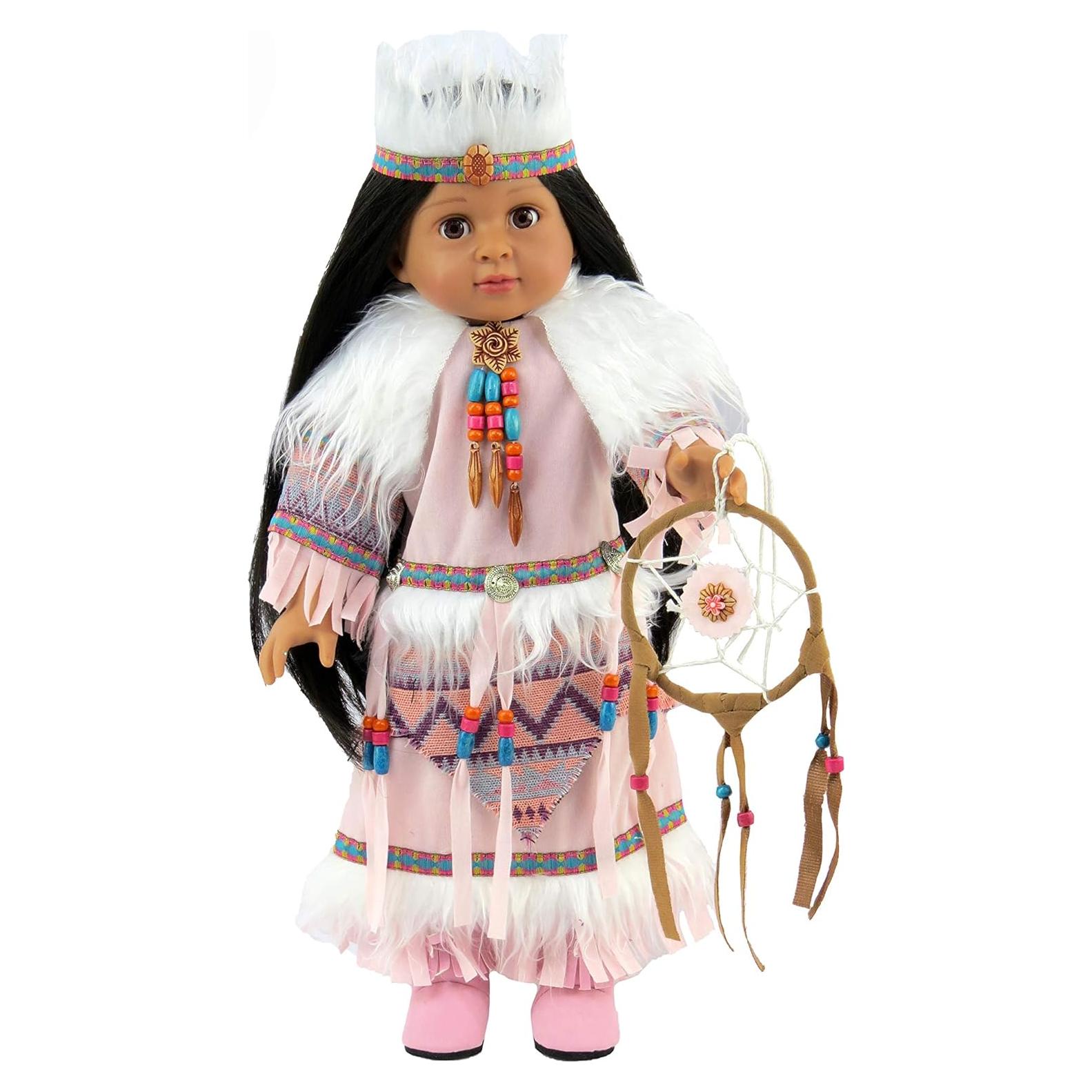 Conjunto Nativo Americano Rosa para Muñecas 18" American Fashion