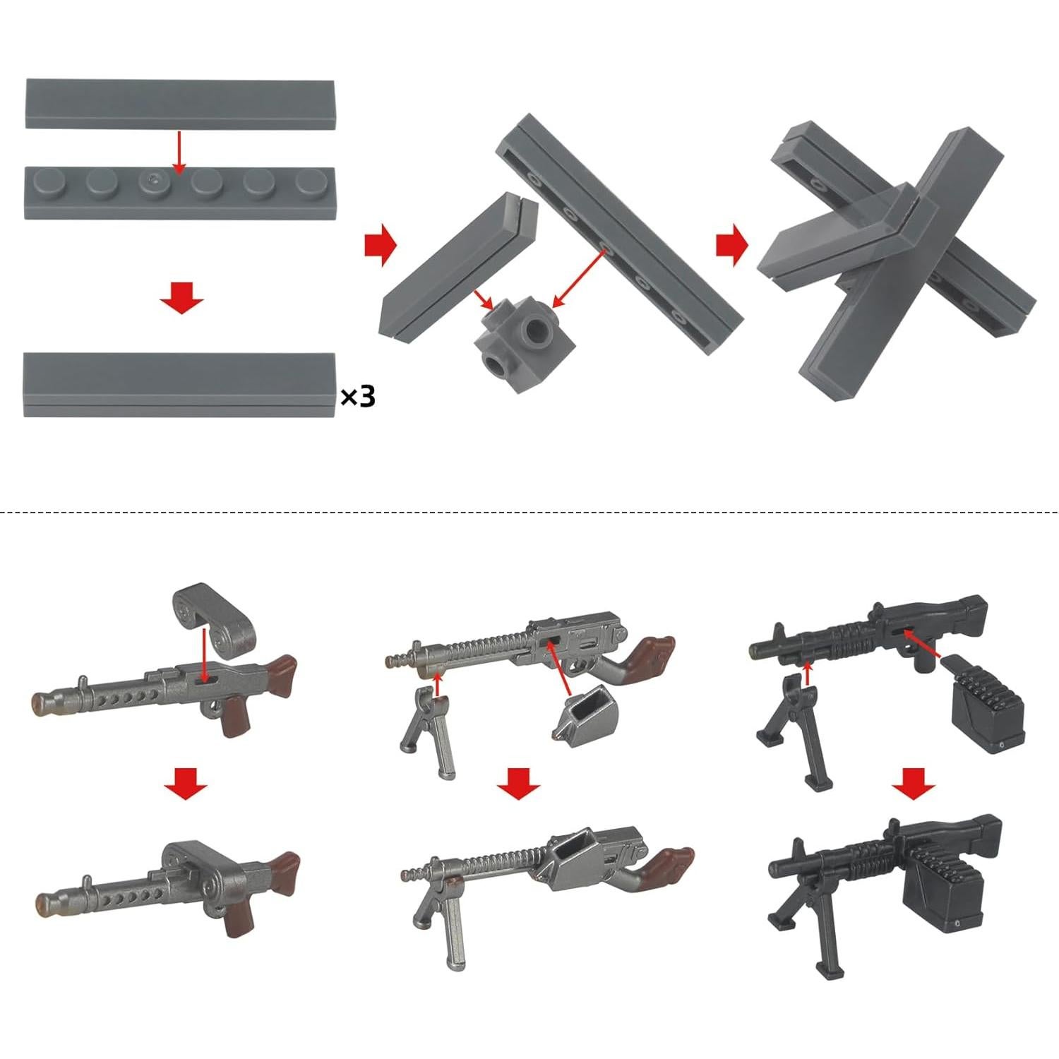 Paquete de Armas Militares Feleph 282 Piezas Segunda Guerra Mundial