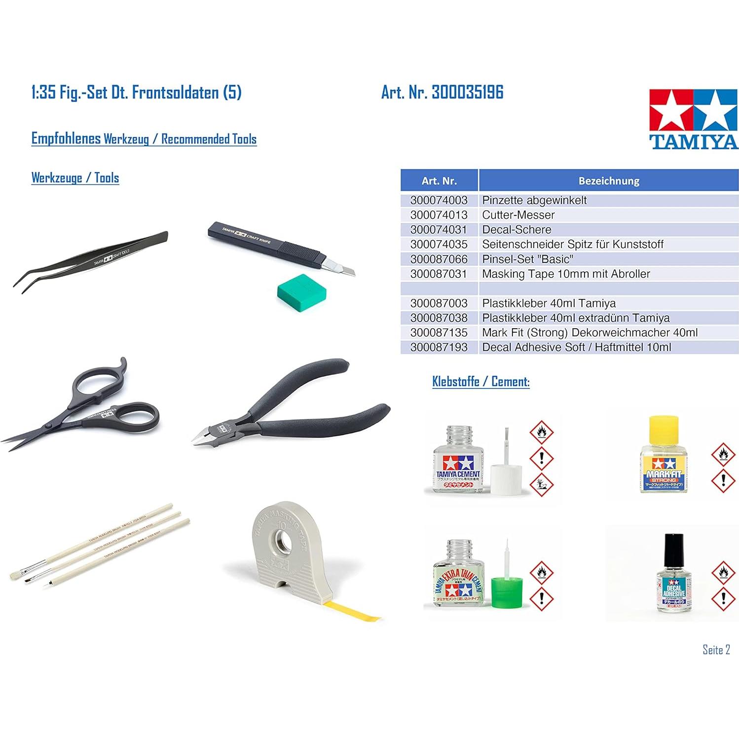 Kit de Modelo Tamiya Infantería Alemana WWII 1/35 - 5 Figuras