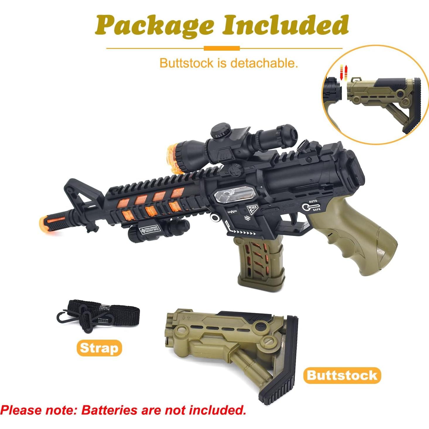 Ametralladora Iluminada HWD JQ211 con Sonido y Luz LED