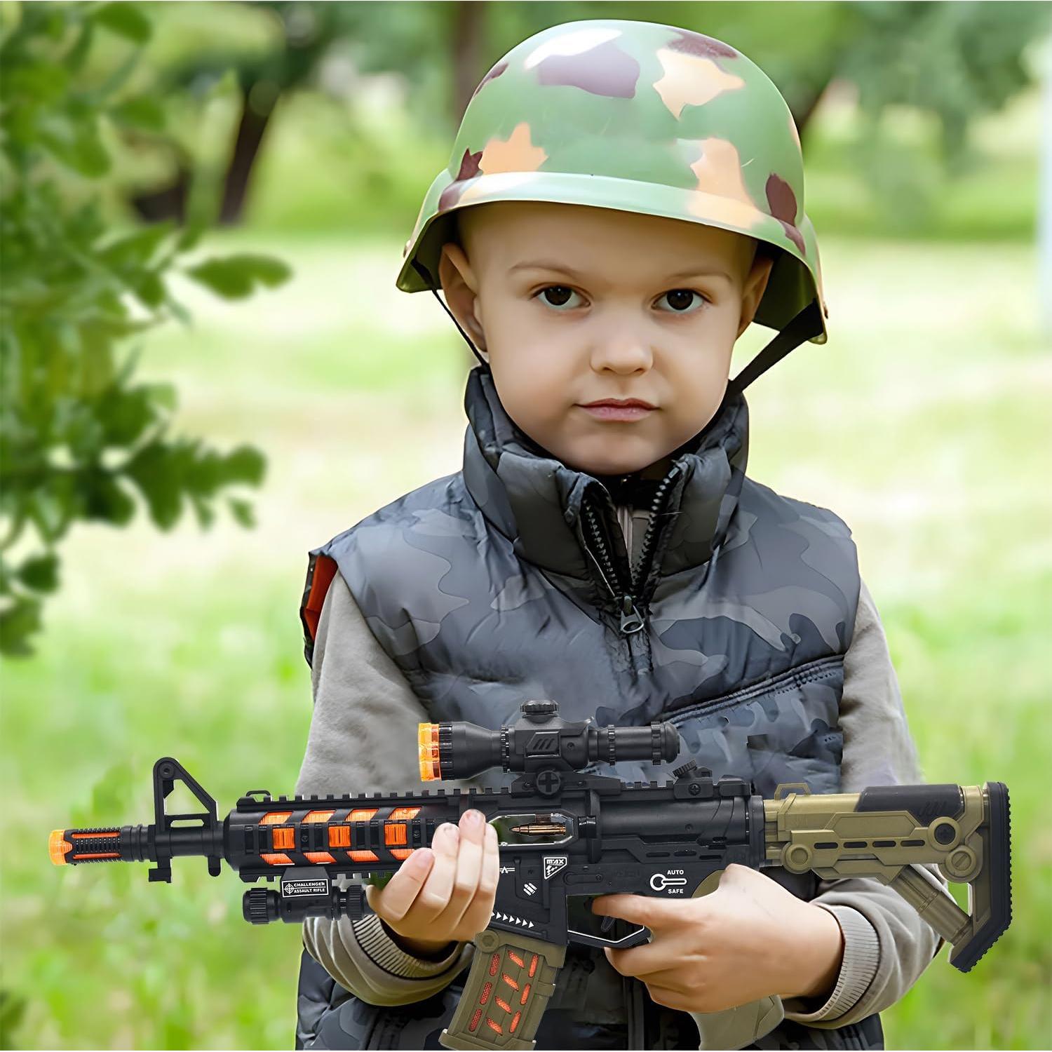 Ametralladora Iluminada HWD JQ211 con Sonido y Luz LED