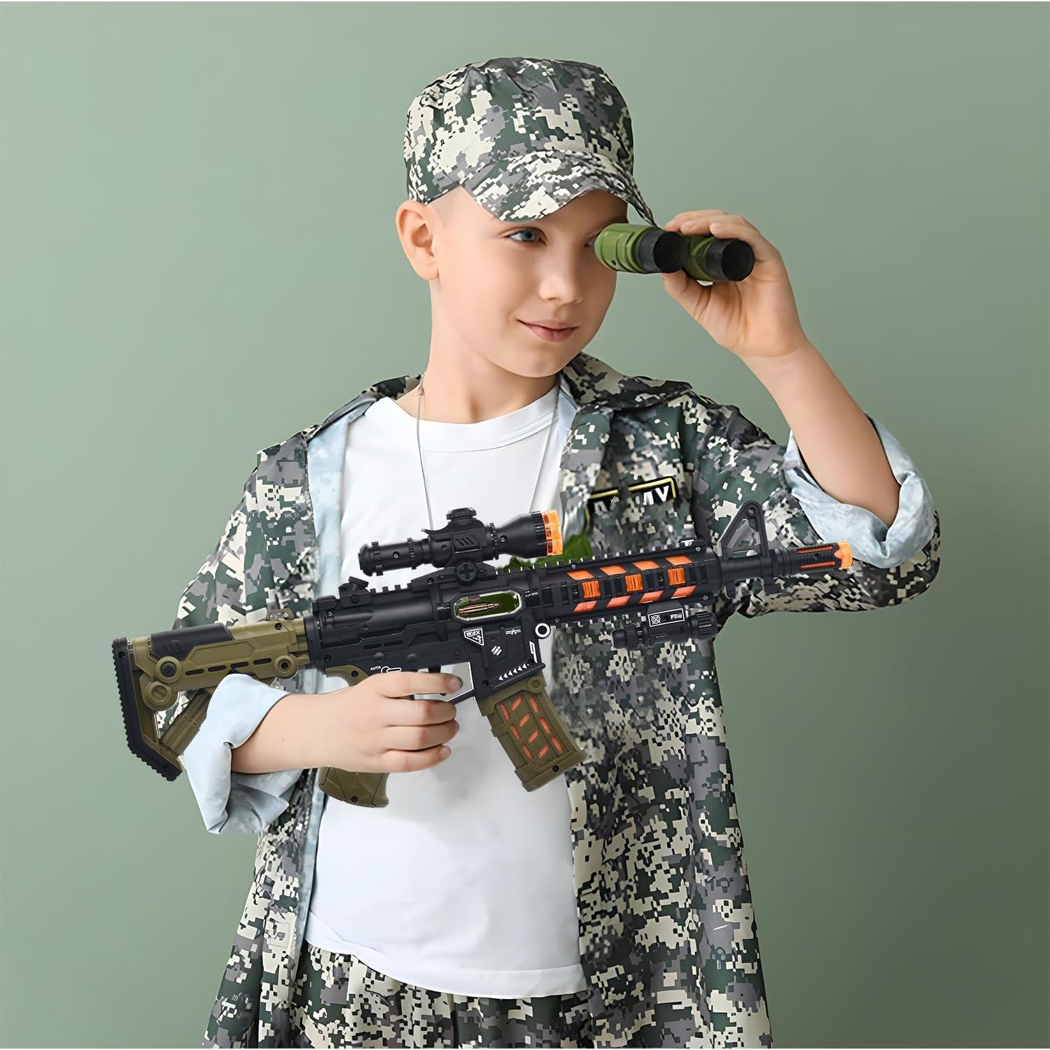 Ametralladora Iluminada HWD JQ211 con Sonido y Luz LED