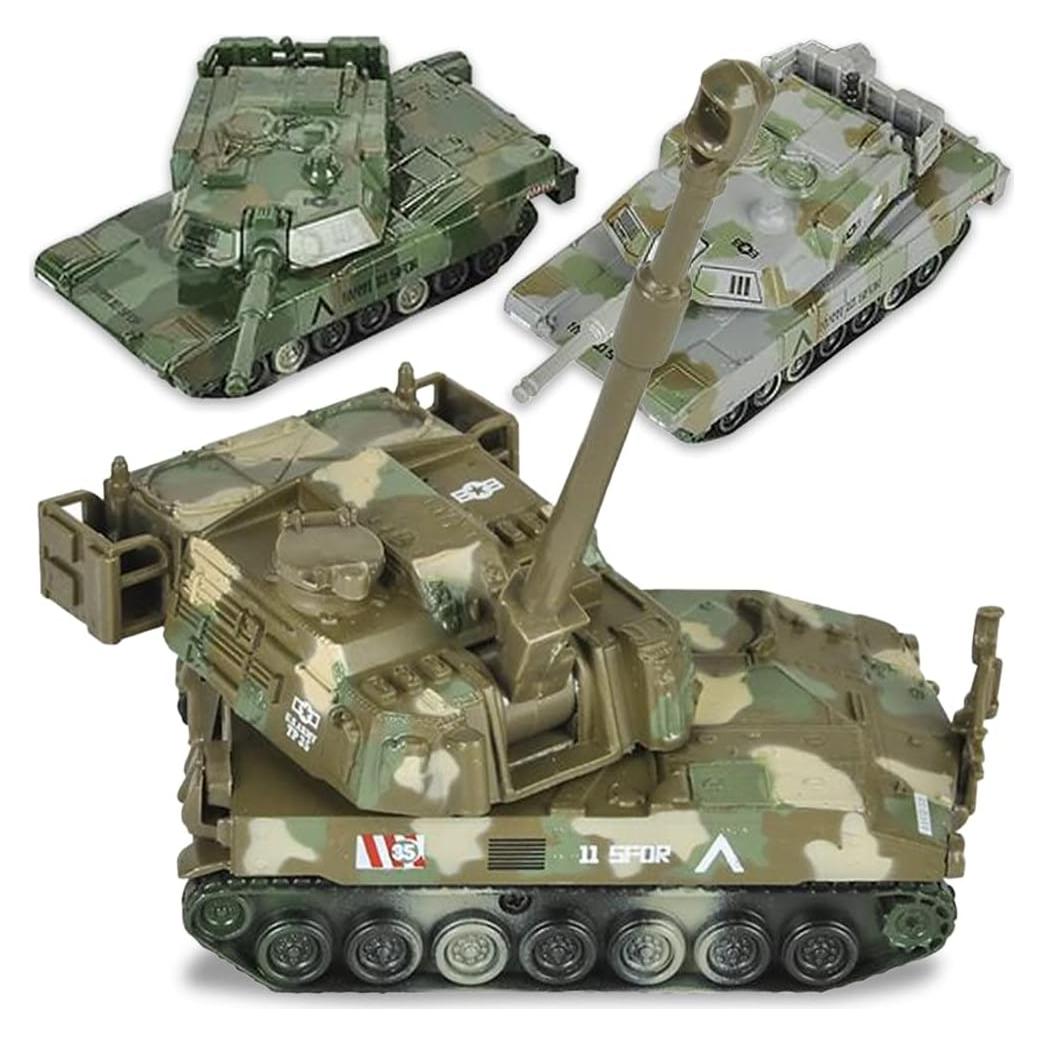 Set de 3 Tanques de Metal ArtCreativity 15 cm Camuflaje
