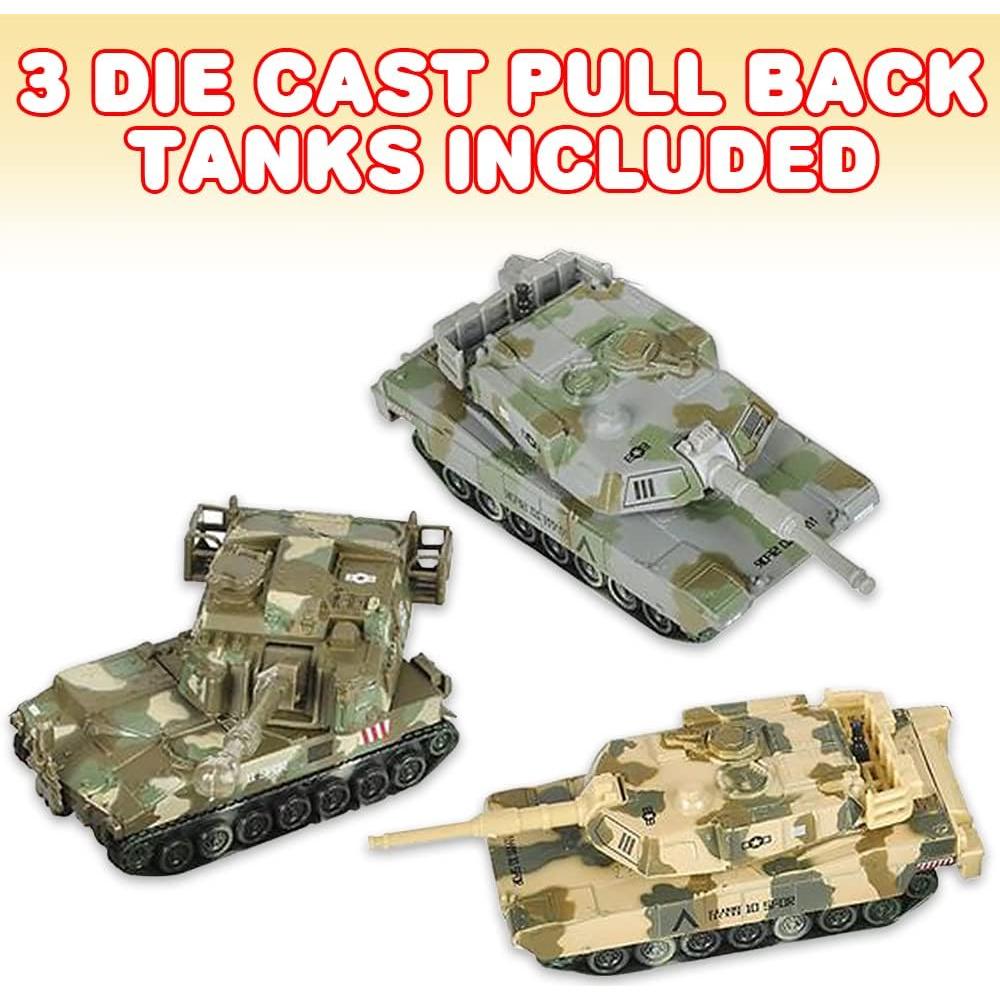 Set de 3 Tanques de Metal ArtCreativity 15 cm Camuflaje