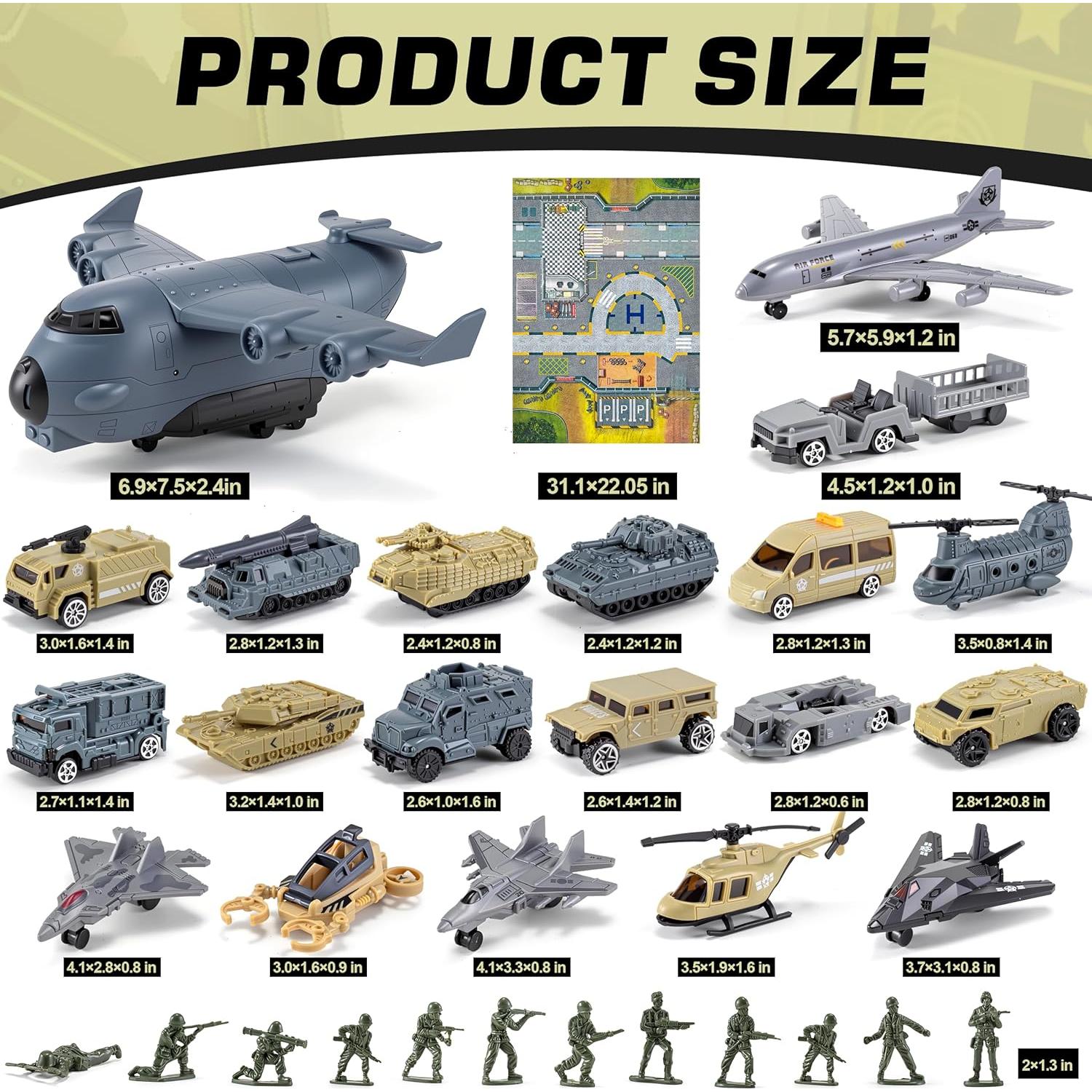 Juguete Militar 33 en 1 XDUOYJOY con Vehículos y Soldados