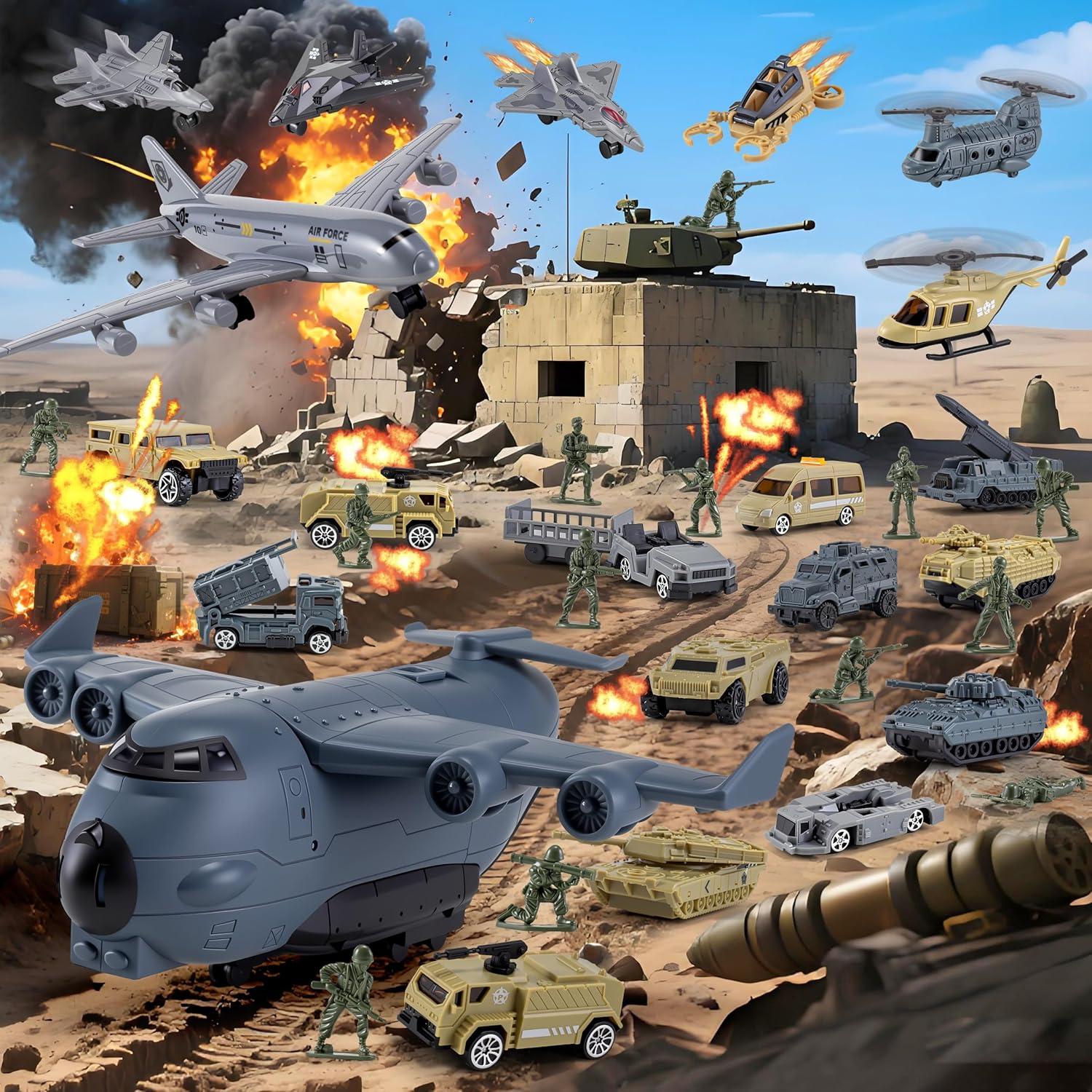 Juguete Militar 33 en 1 XDUOYJOY con Vehículos y Soldados