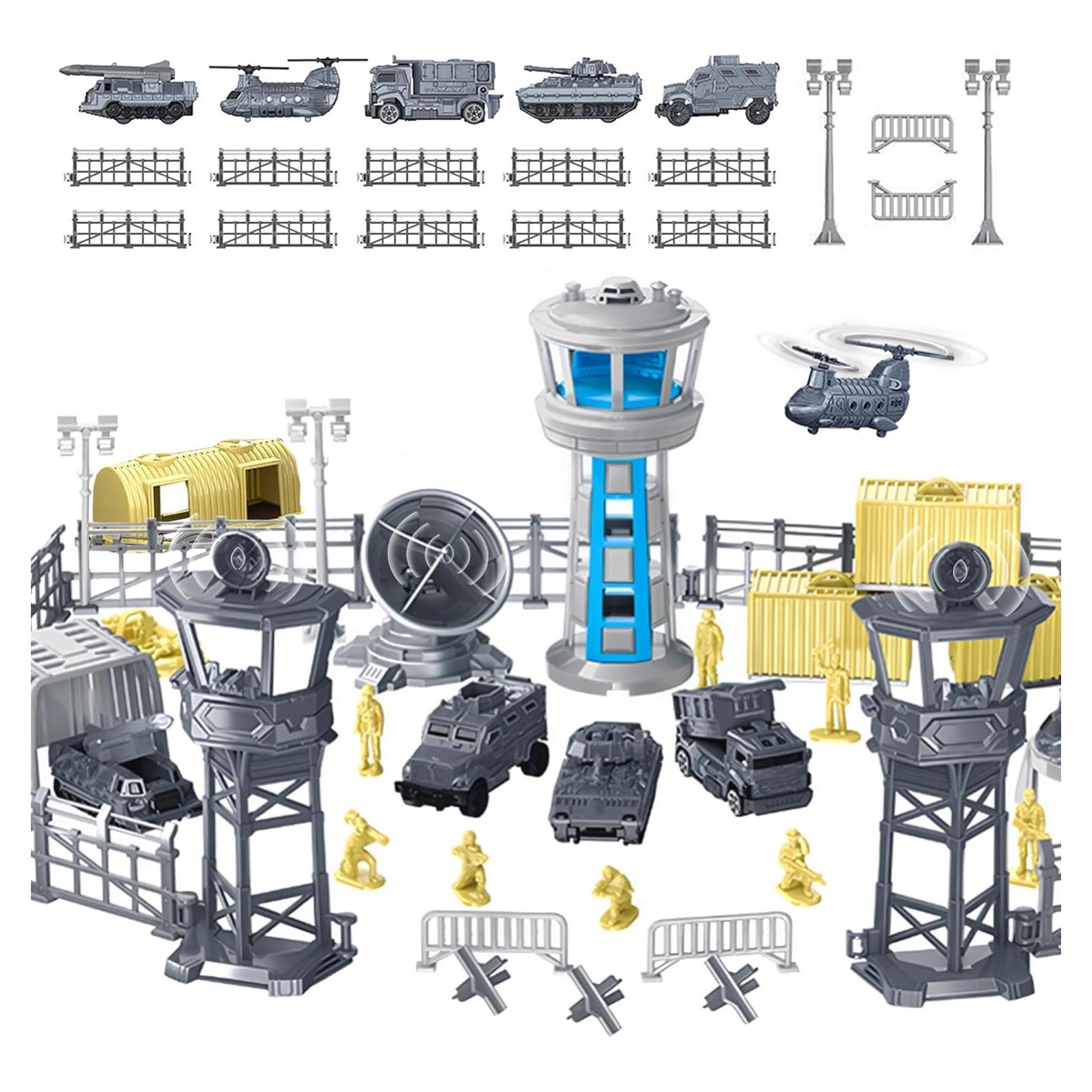 Juego de Juguetes de Base Militar 28 PCS Frontoytall - Tanques, Aviones y Soldados