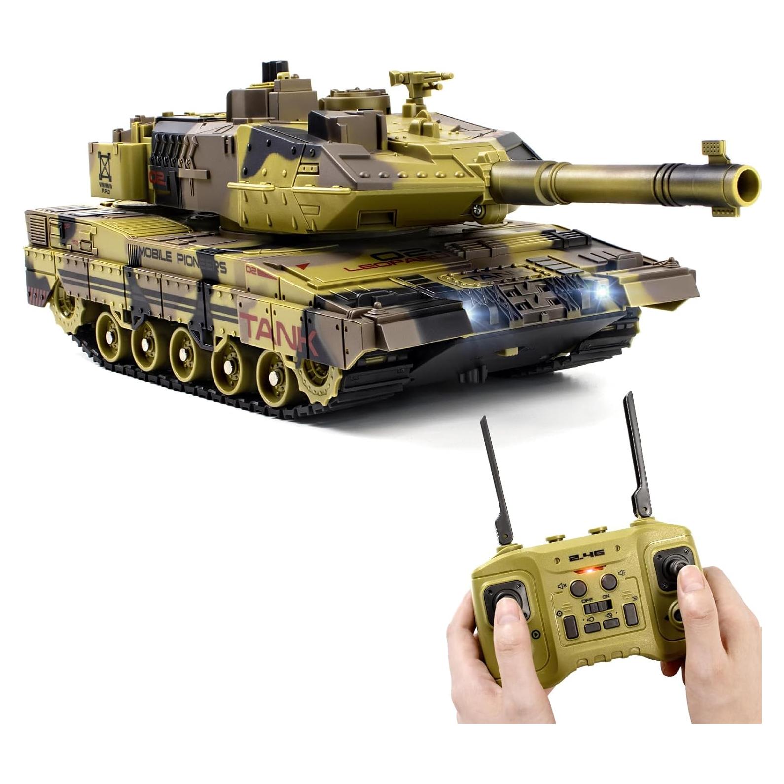 Tanque RC Supdex 1/24 Militar con Sonido, Humo y Luz