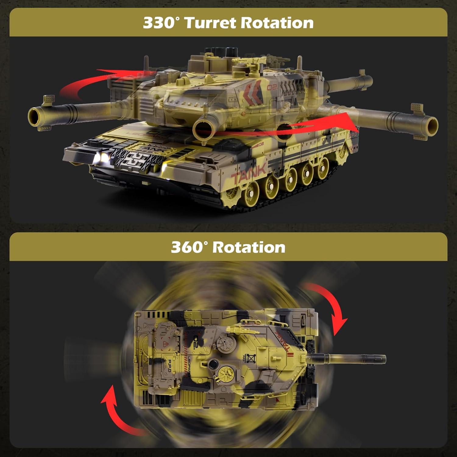 Tanque RC Supdex 1/24 Militar con Sonido, Humo y Luz