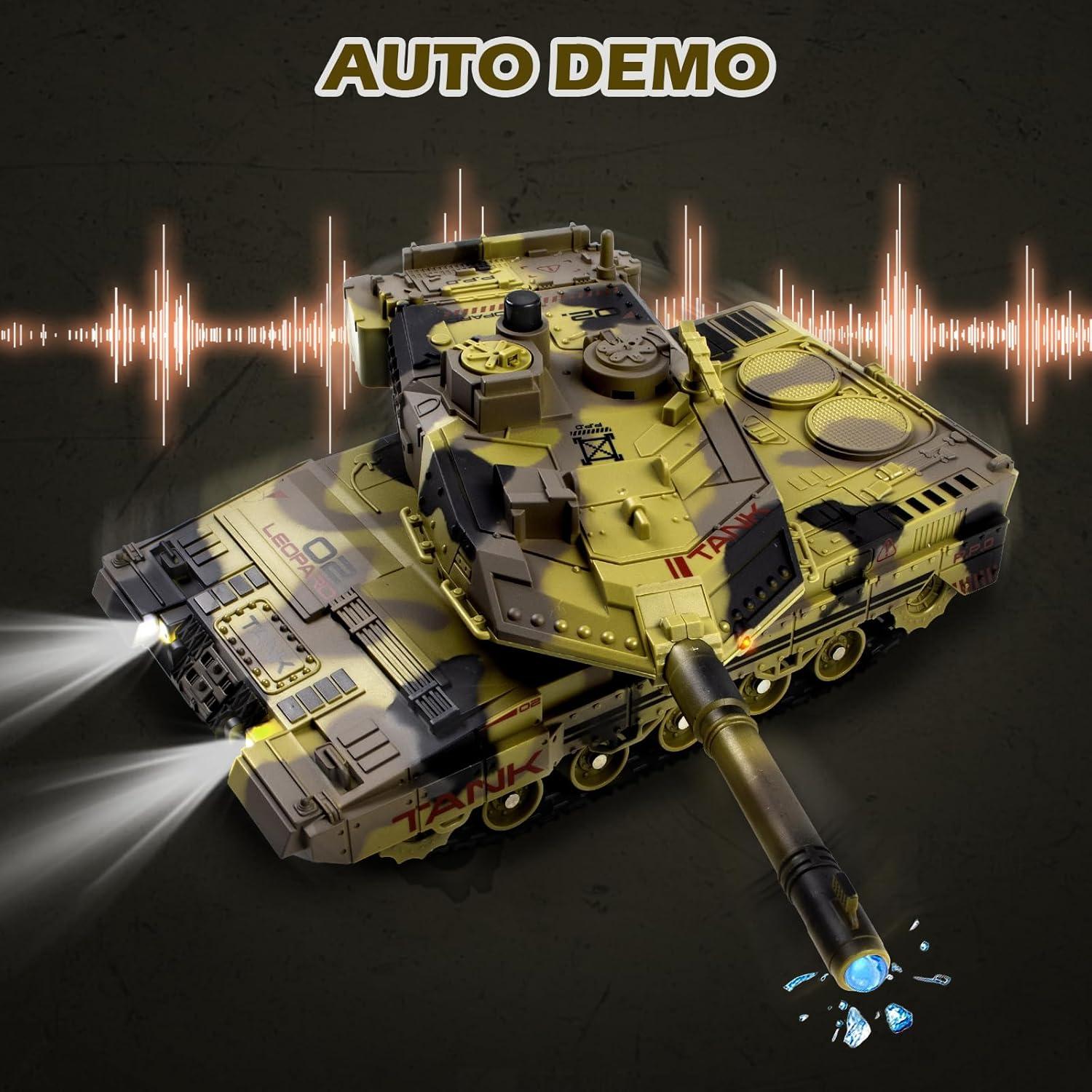Tanque RC Supdex 1/24 Militar con Sonido, Humo y Luz