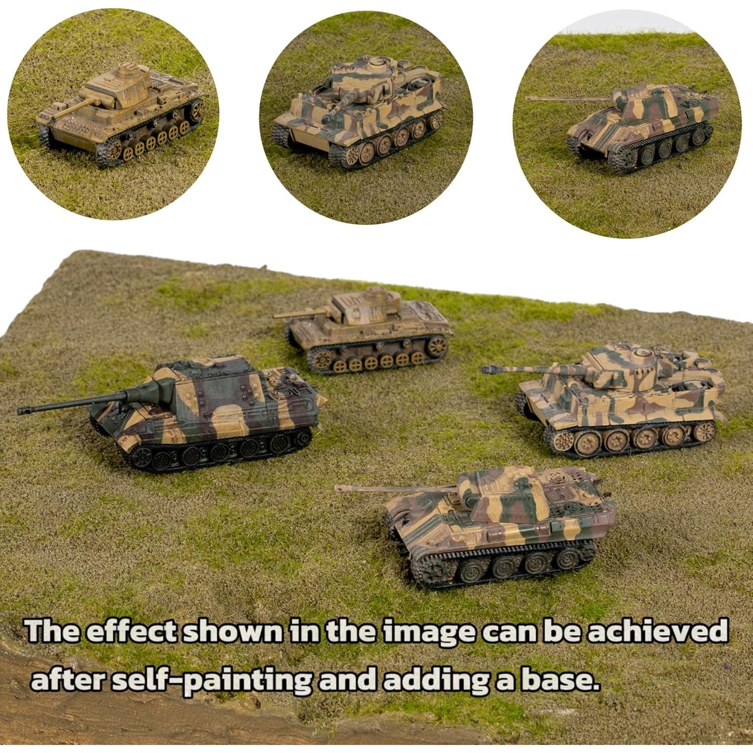 Set de 8 Modelos de Tanques 1:144 4D - T34, Panther, Tiger