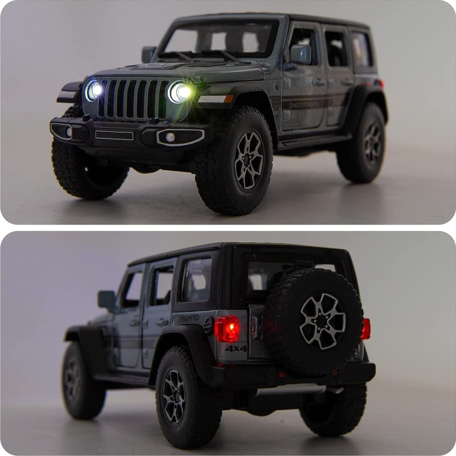 Coche de Juguete Wrangler WAKAKAC 1/32 Metal Retroceso Luz Sonido