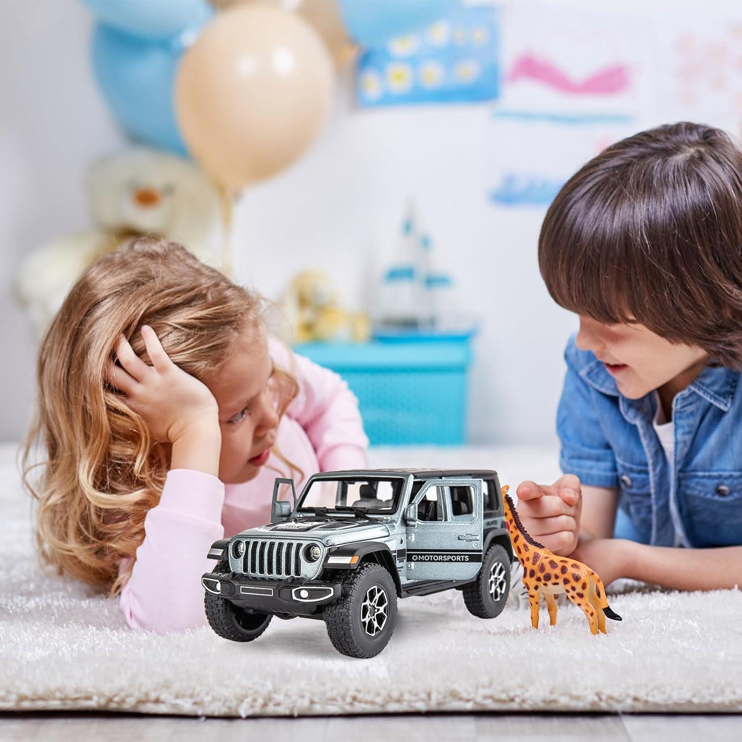 Coche de Juguete Wrangler WAKAKAC 1/32 Metal Retroceso Luz Sonido