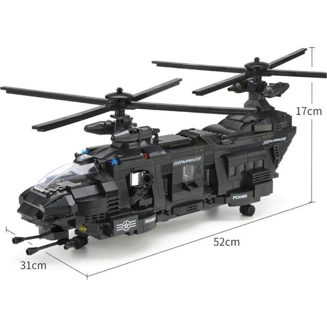 Set de Bloques de Construcción Ejército General Jims - Helicóptero SWAT y Bote