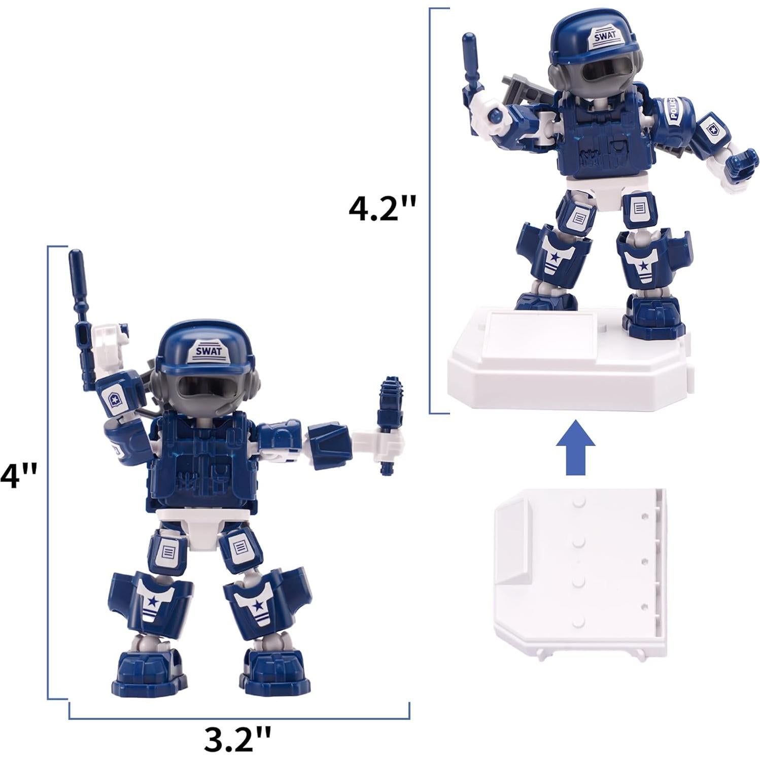 Figuras de Acción Militar Zaleny 6 Soldados Posables 7.1 cm