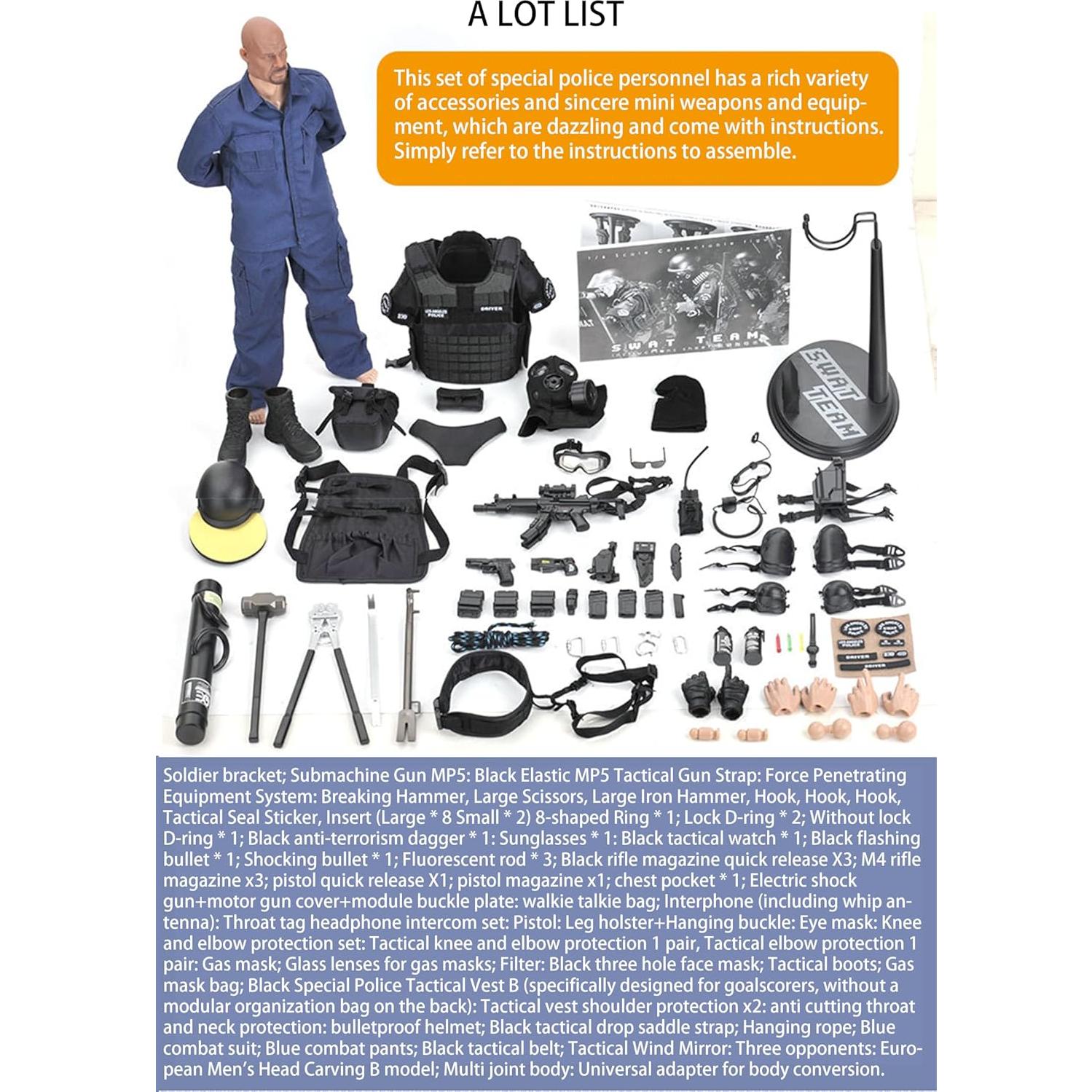 Figura de Acción SWAT Bardis 1:6 con Accesorios Completo