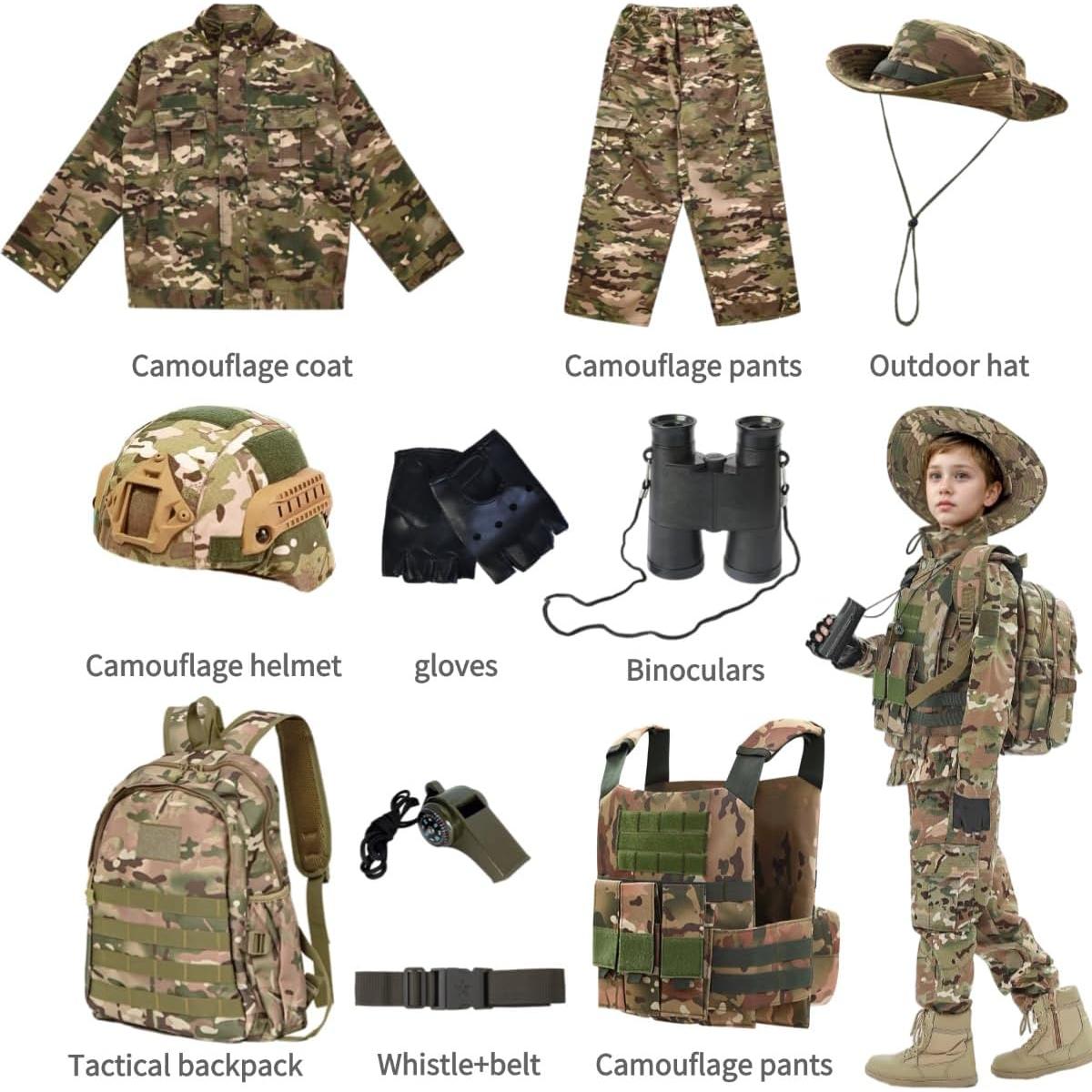 Disfraz Táctico Militar para Niños - Camuflaje Cp - 6-7 años