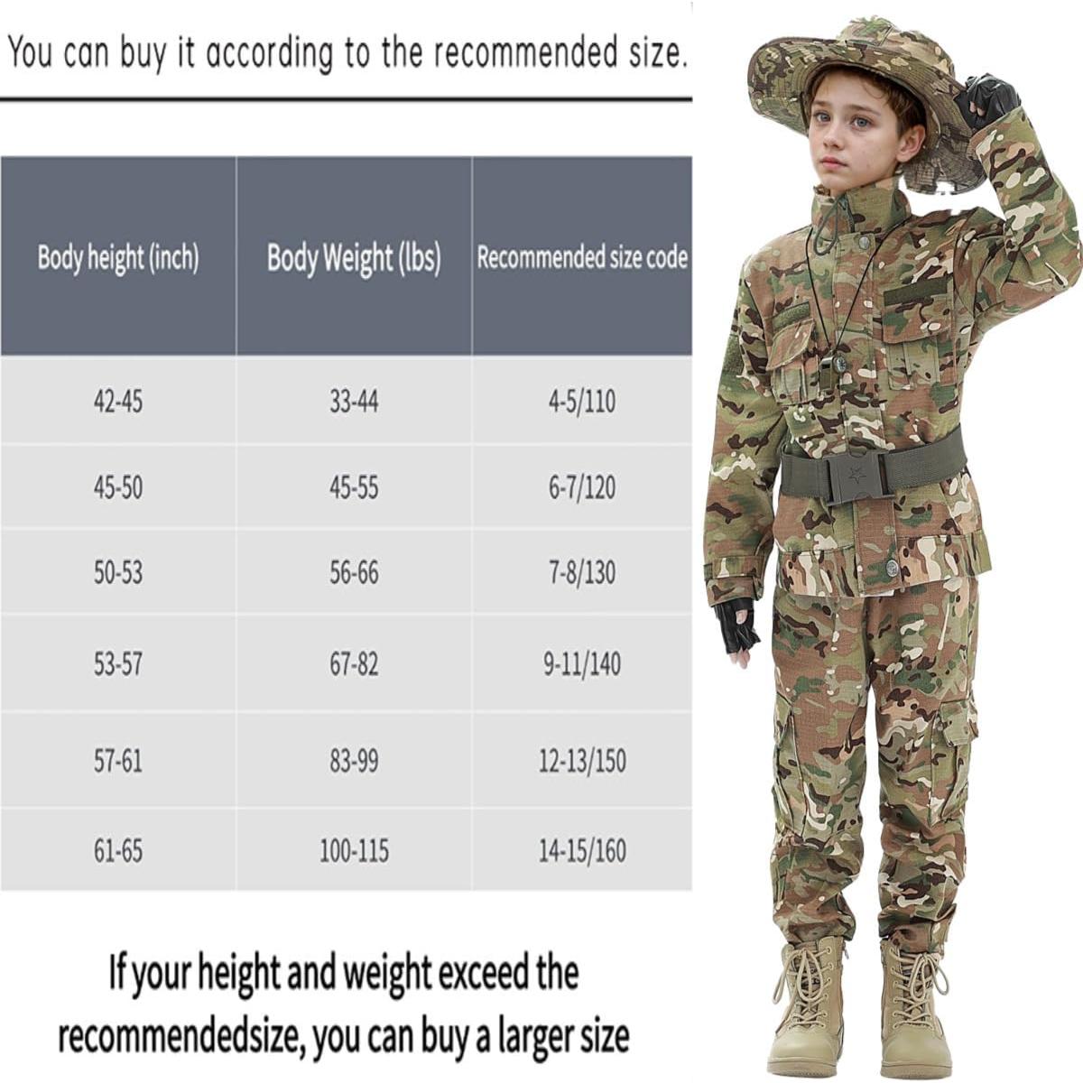 Disfraz Táctico Militar para Niños - Camuflaje Cp - 6-7 años