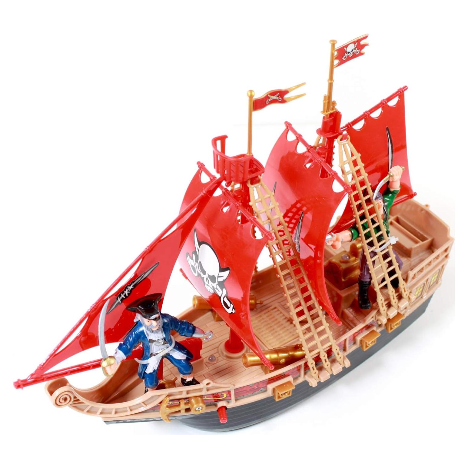 Juguete Barco Pirata KidPlay con Luces y Sonidos, Rojo