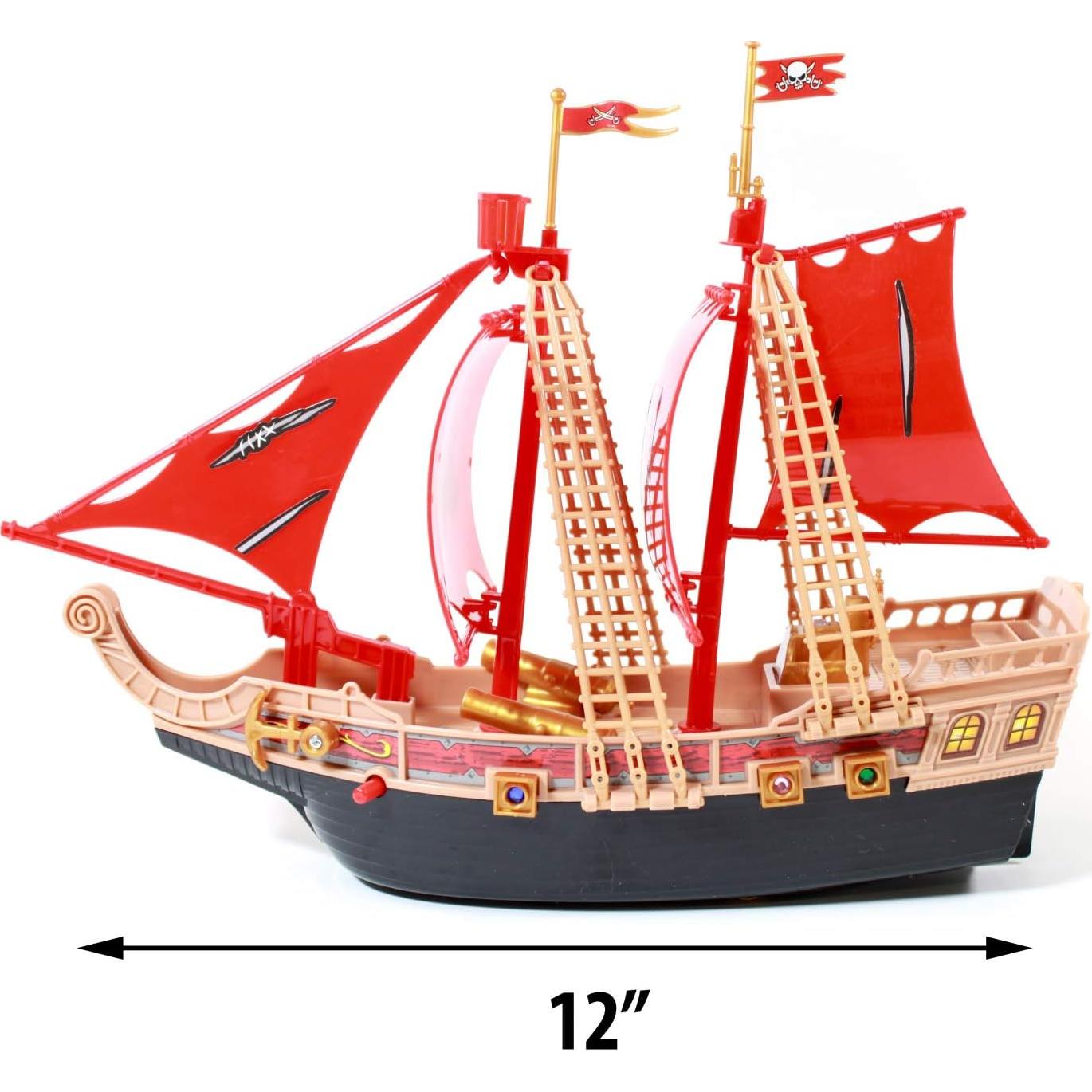 Juguete Barco Pirata KidPlay con Luces y Sonidos, Rojo