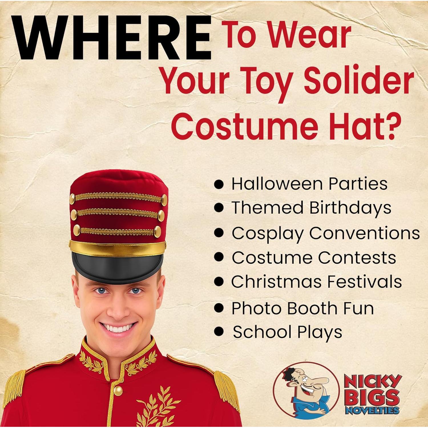 Sombrero de Soldado de Juguete Nicky Bigs Novelties Rojo/Negro