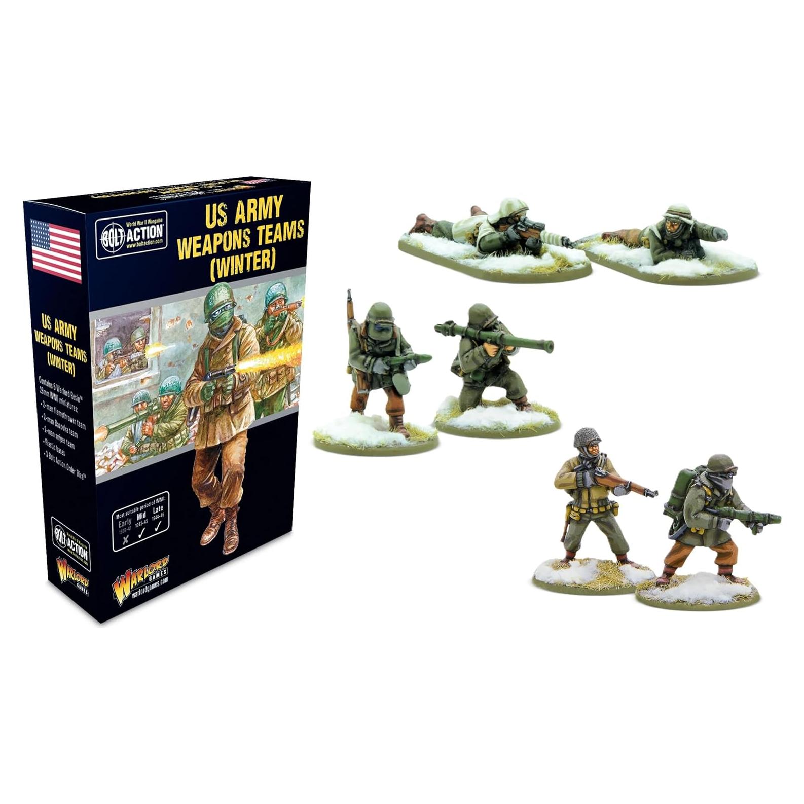 Warlord Games Bolt Action Ejército EE. UU. Figuras 1:56 Armas de Invierno