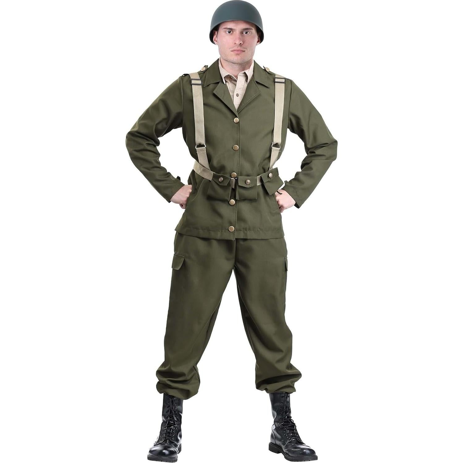 Disfraz de Soldado de la WW2 Deluxe Fun Costumes Hombre X-Pequeño