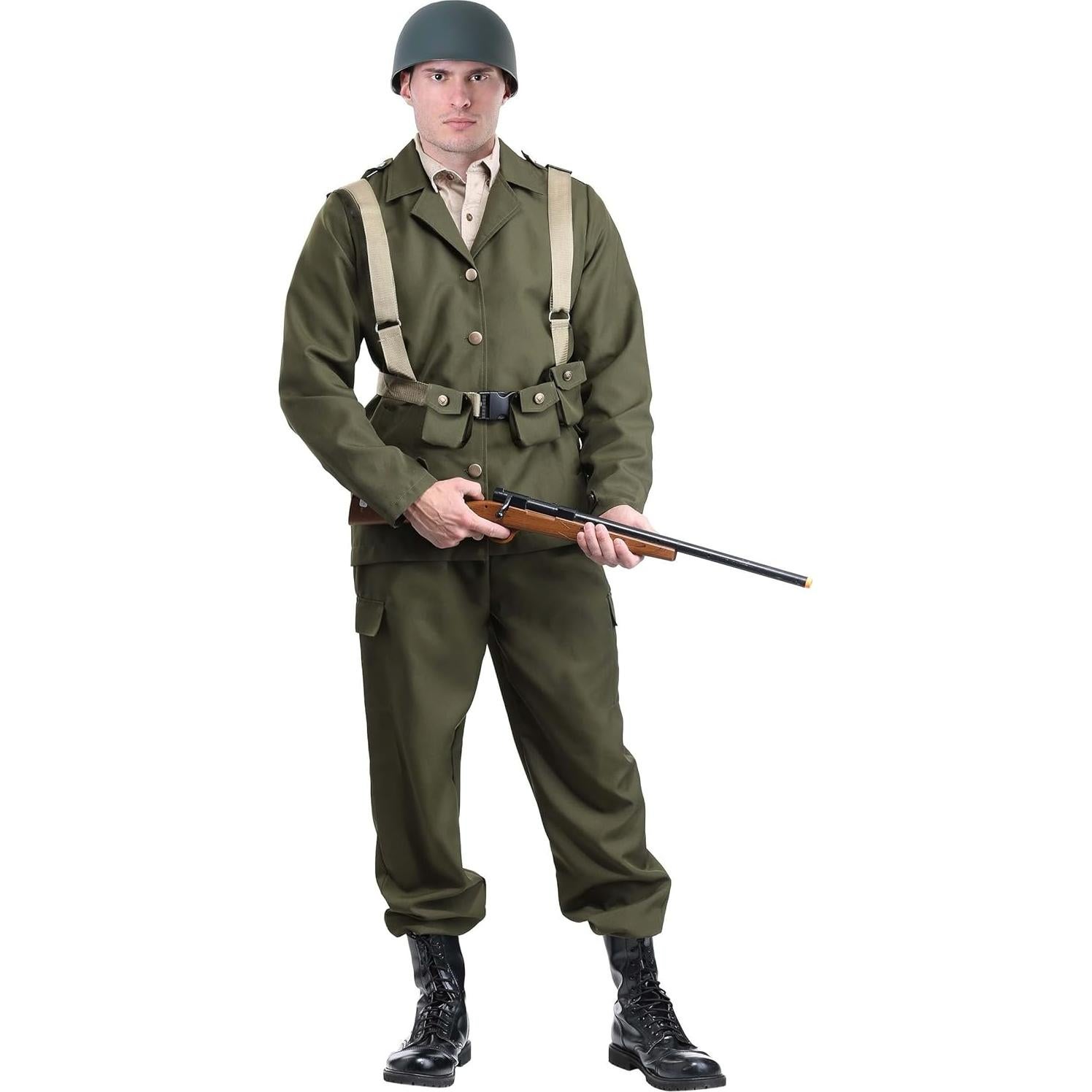 Disfraz de Soldado de la WW2 Deluxe Fun Costumes Hombre Grande