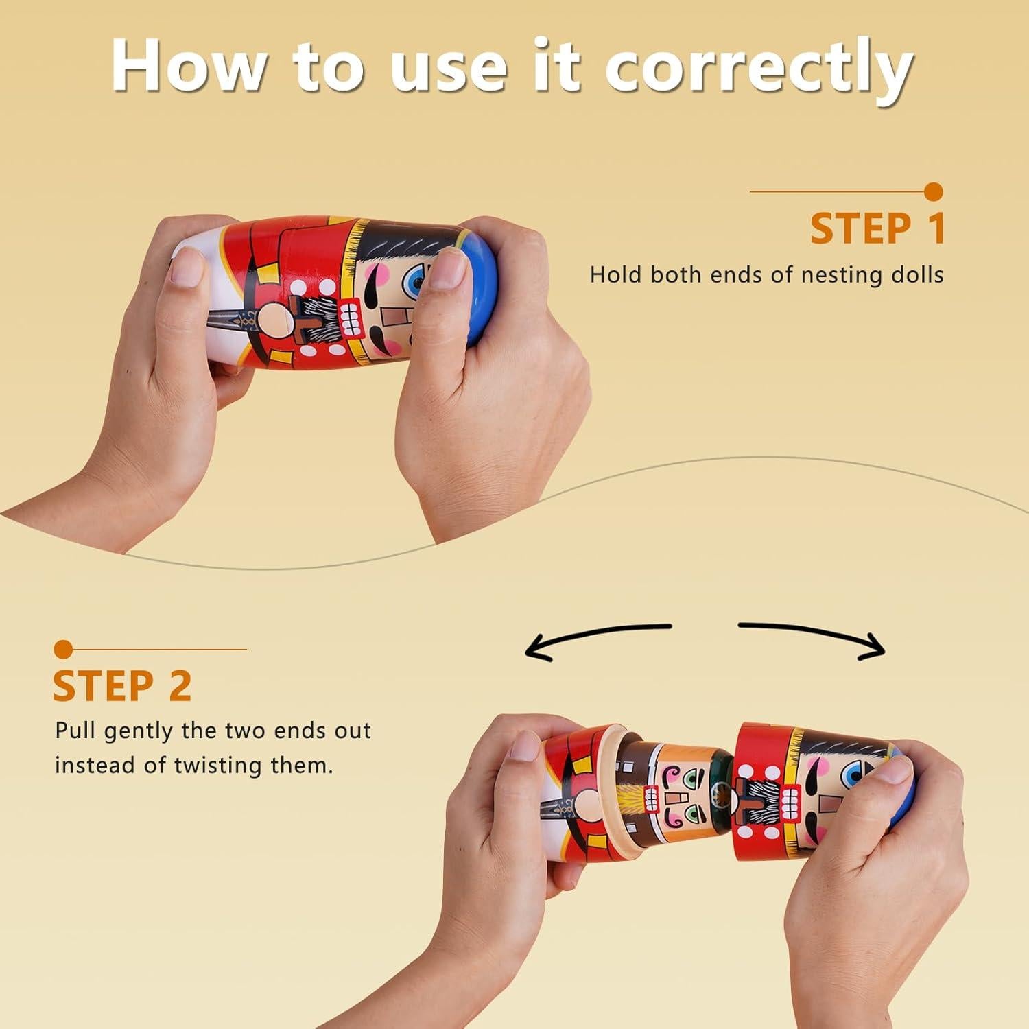 Muñecas Matryoshka de Madera Cascanueces - Juguetes Apilables